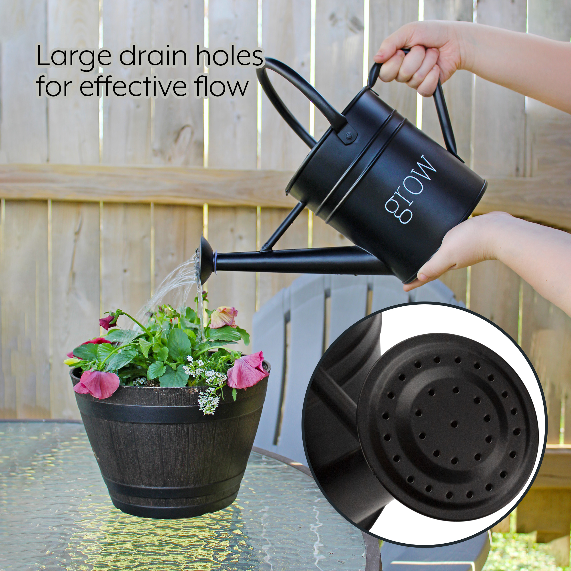 Farmhouse Enamelware Watering Can; Rustic Metal Pitcher Gardening/ Decor Vase - Picture 11 of 20