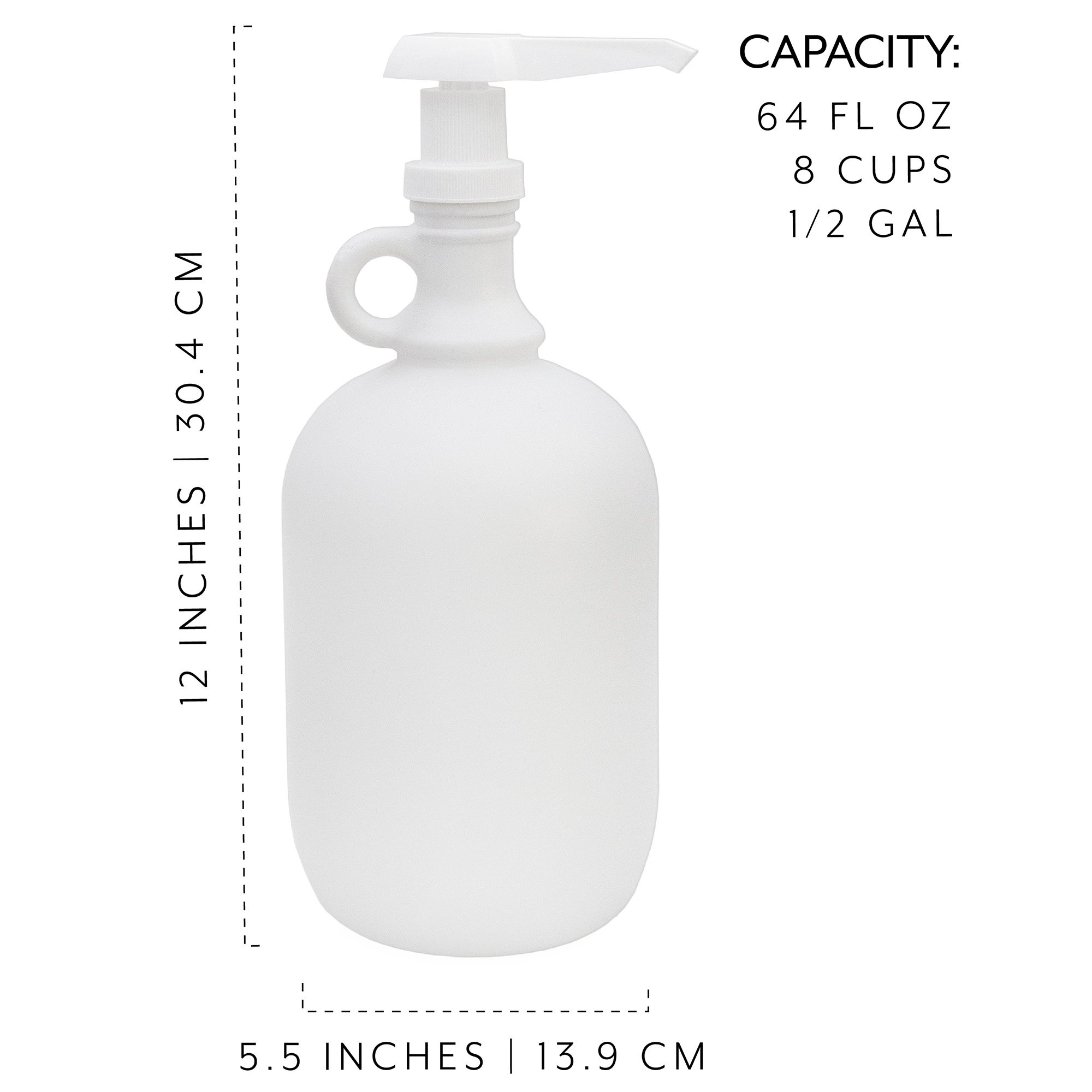 Half Gallon Glass Pump Dispenser Bottle, 64oz Jug, 2QT Soap Dispenser - Picture 17 of 18