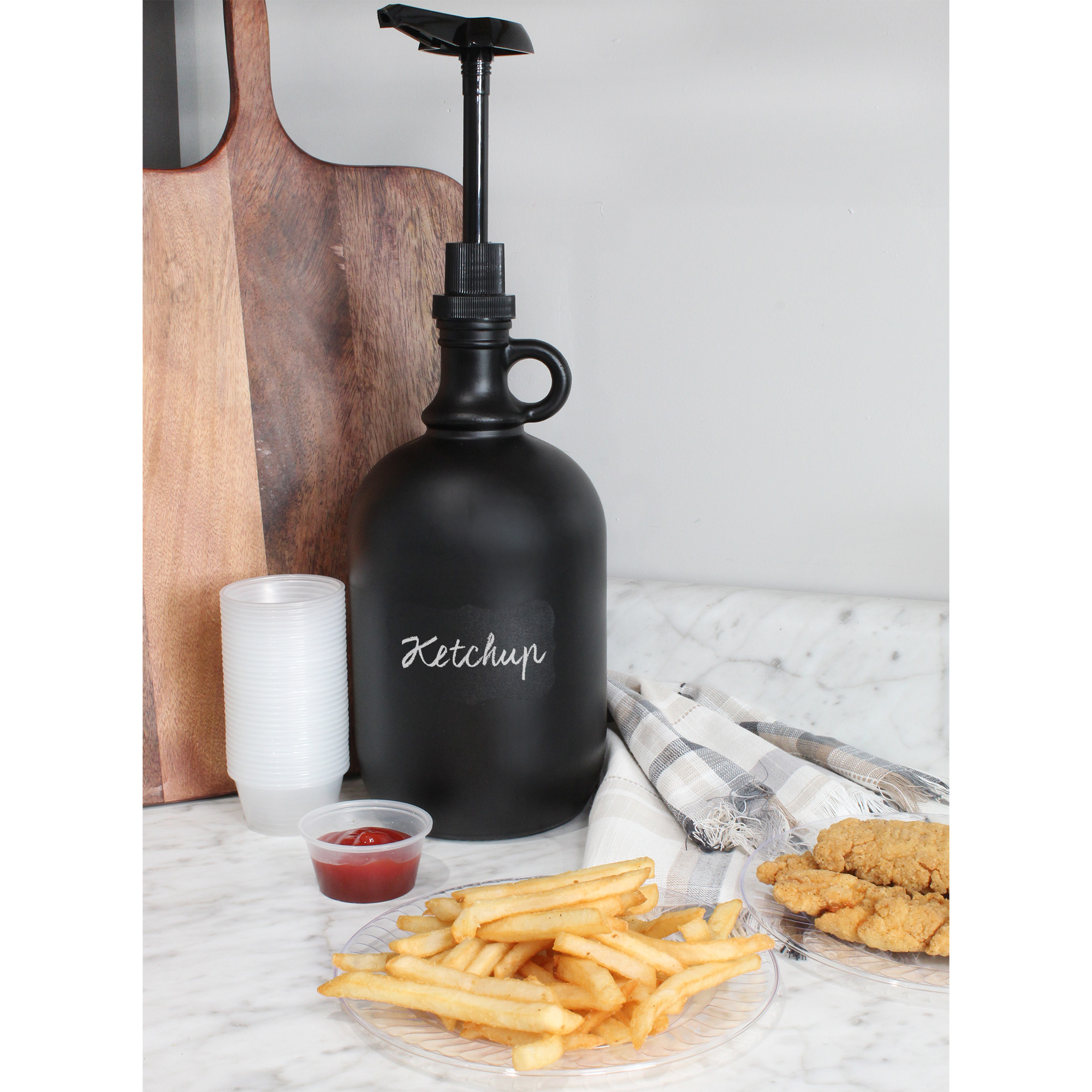 Half Gallon Glass Pump Dispenser Bottle, 64oz Jug, 2QT Soap Dispenser - Picture 11 of 18