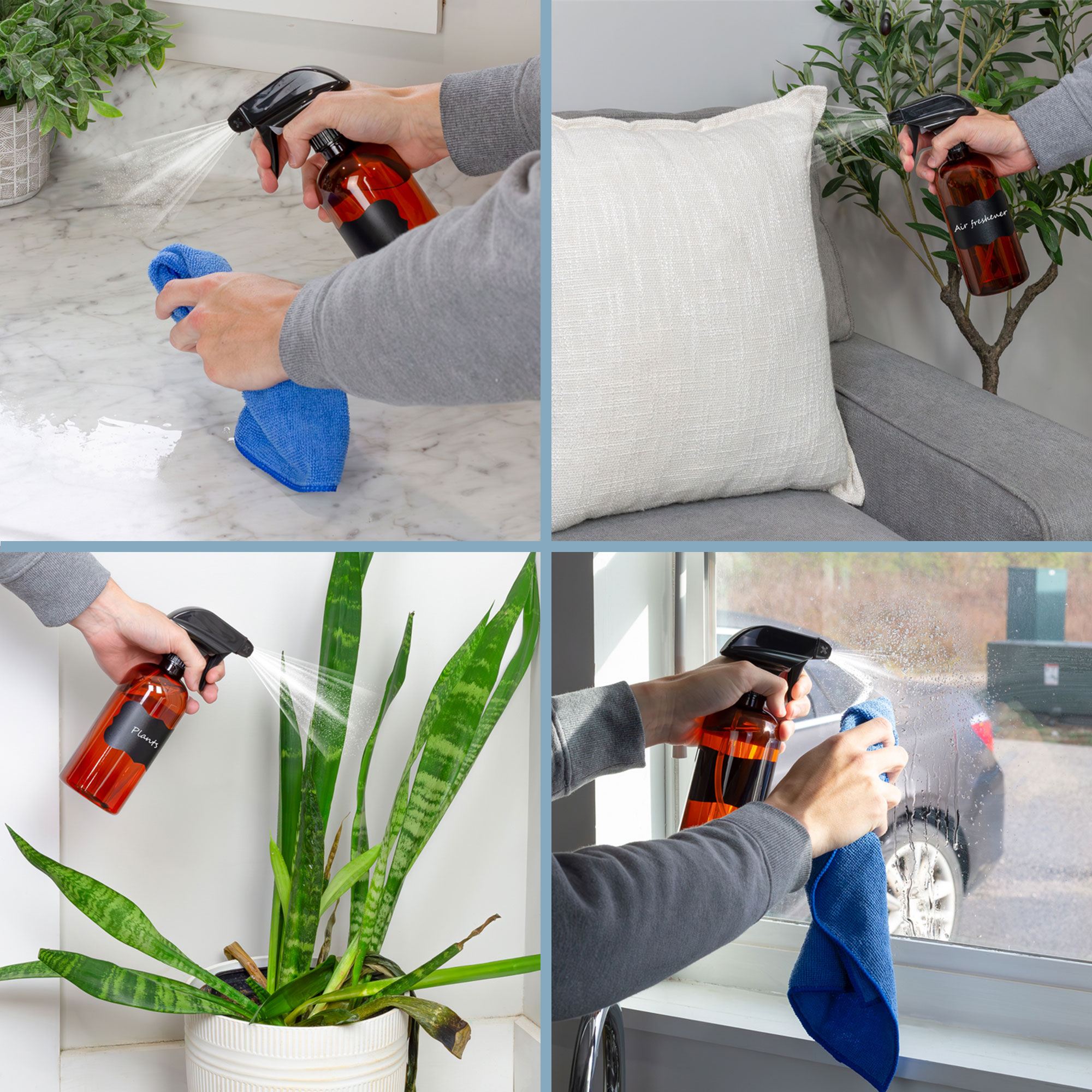 Bulk Plastic Spray Bottles PET #1 BPA-free Use for Cleaning, Kitchen, Hair Etc - Picture 21 of 25