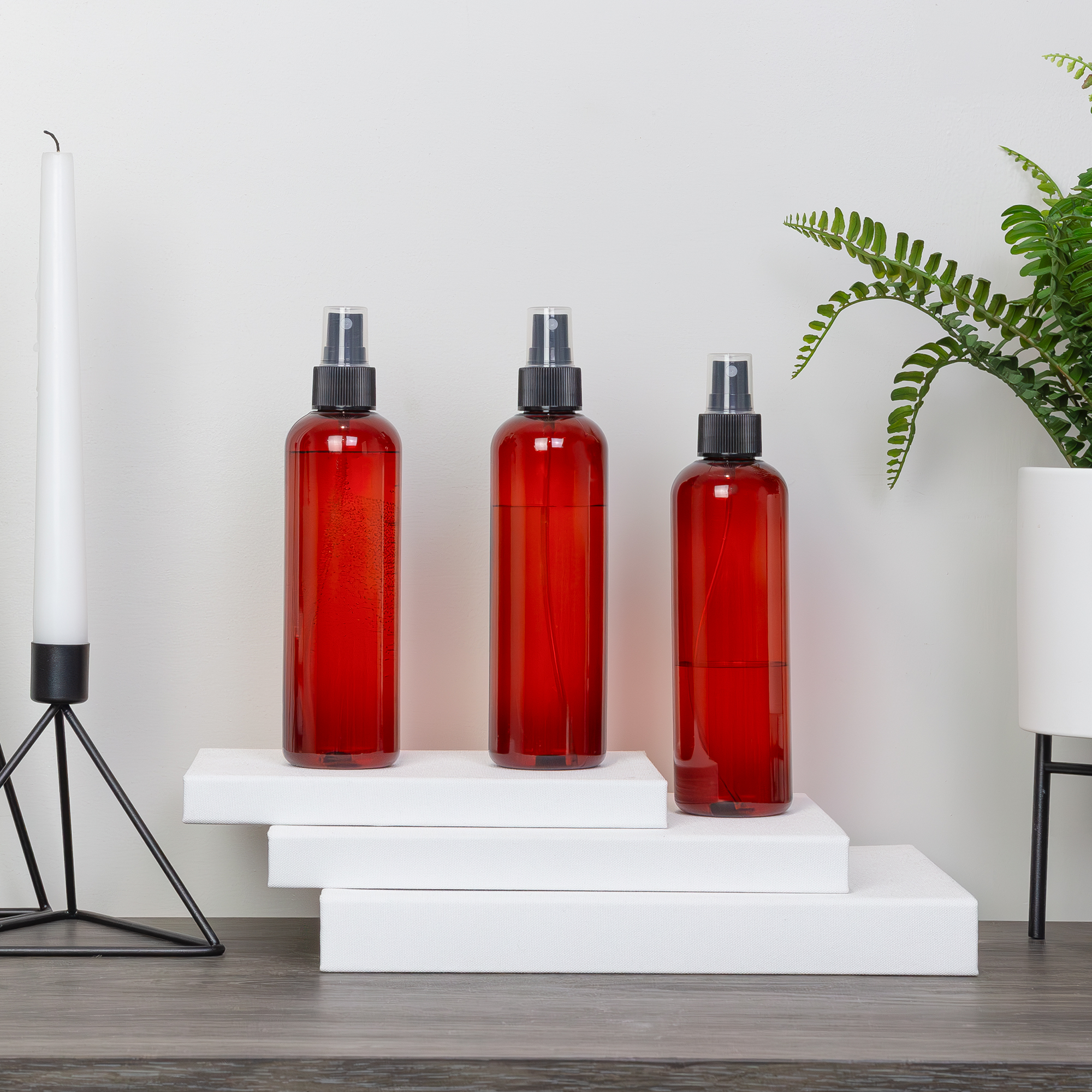 Botellas de spray de plástico PET de colores de 8 oz con pulverizadores atomizadores de niebla fina - Imagen 21 de 21