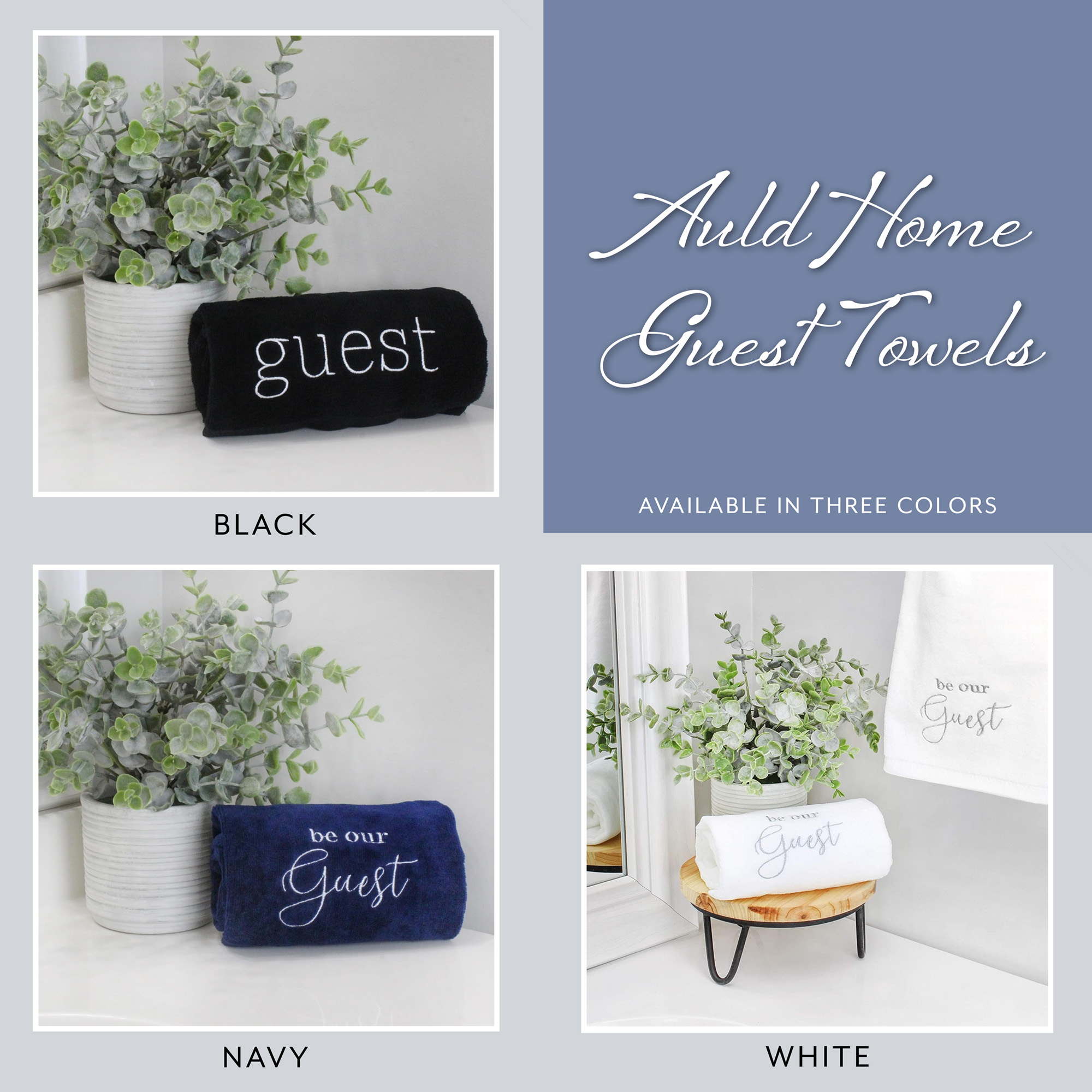Guest Hand Towels 2pc Set Monogrammed, Farmhouse Style Script - Picture 16 of 35
