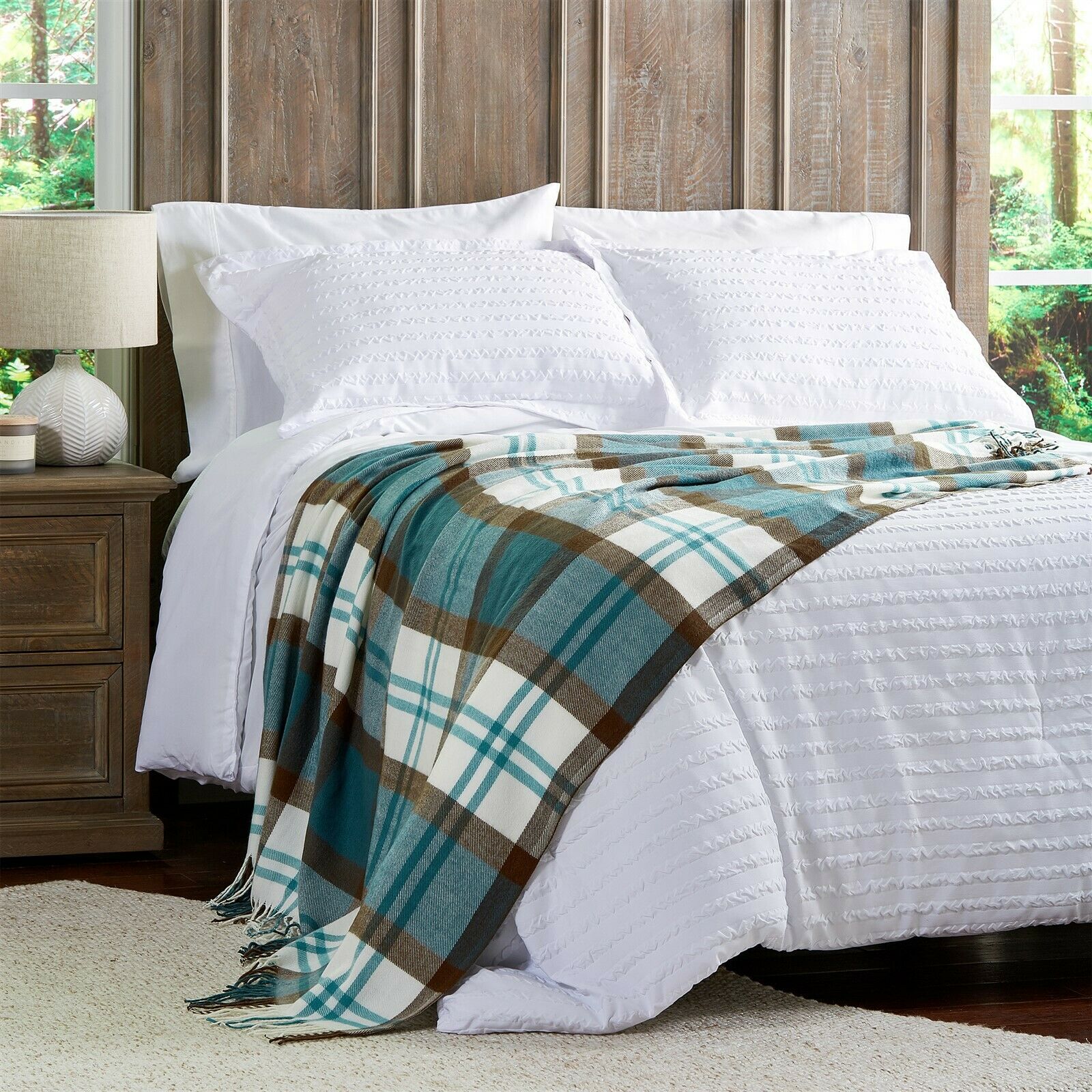 Soft Acrylic Faux Cashmere Feel Oversized Throw Blanket 60 x 70 Vintage