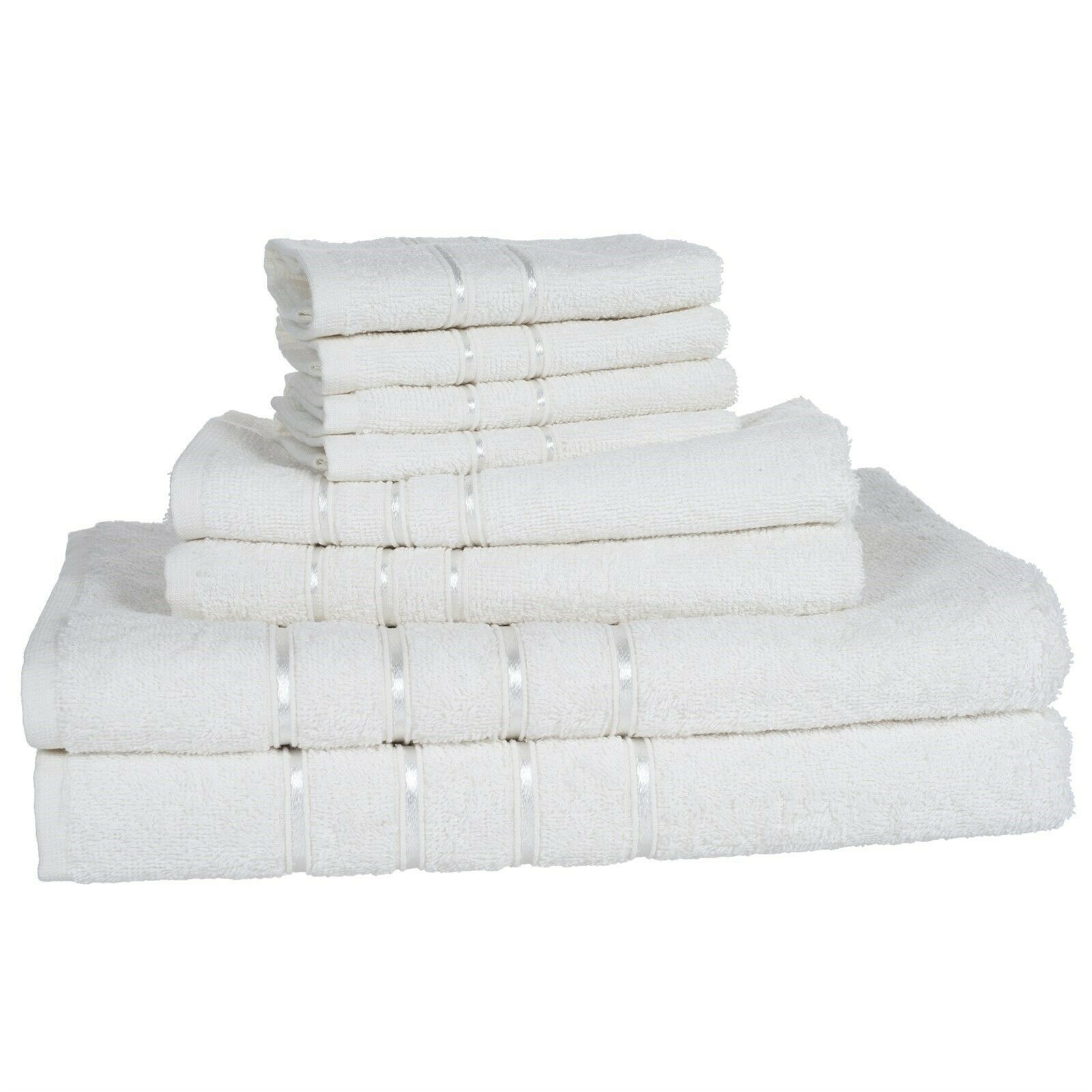 Lavish Home 100% Cotton Towels Plush 650 GSM Bath Towels 8 Piece Set