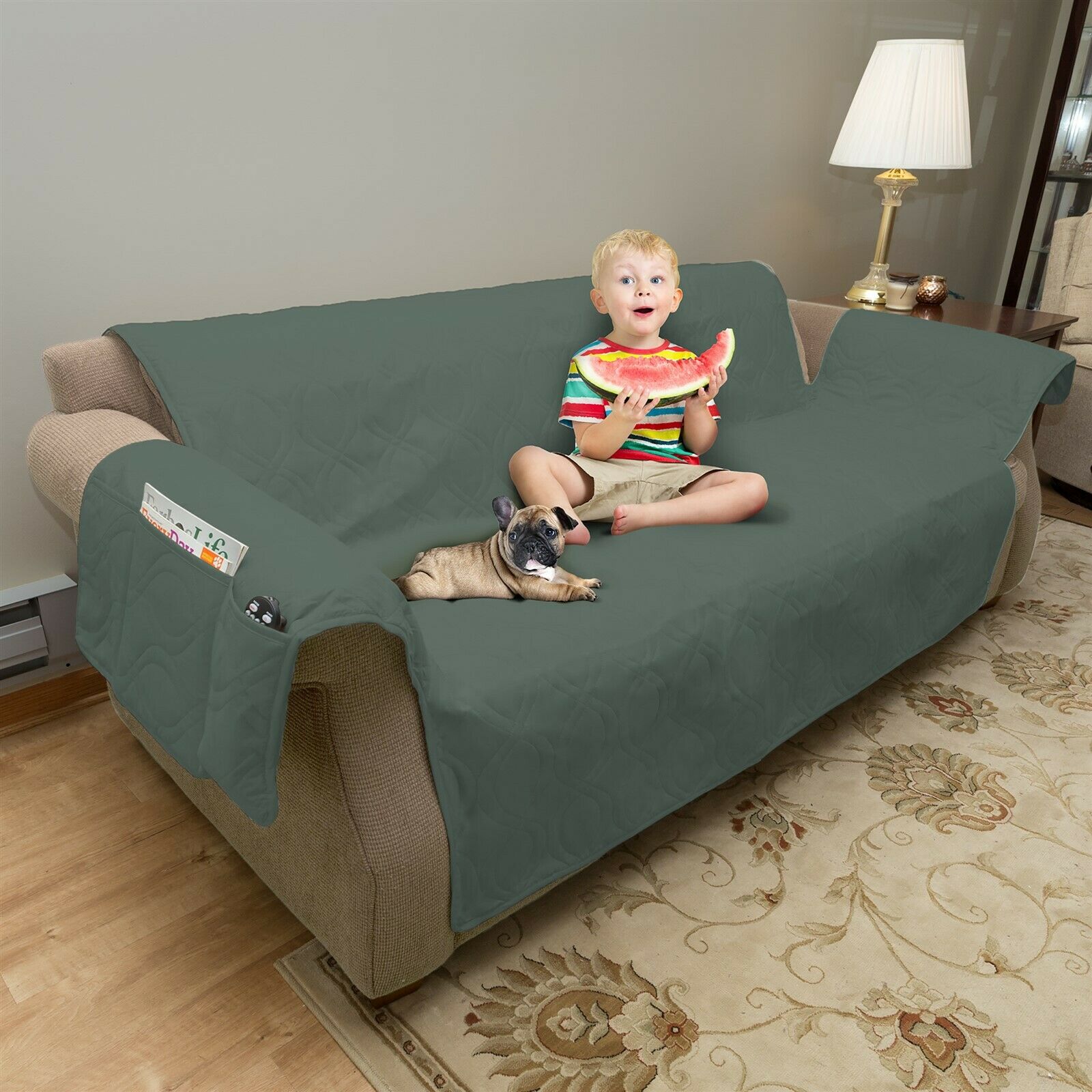 Furniture Cover Waterproof Couch Sofa Protector Kids Pets Dogs Stain Resistant - Picture 8 of 11