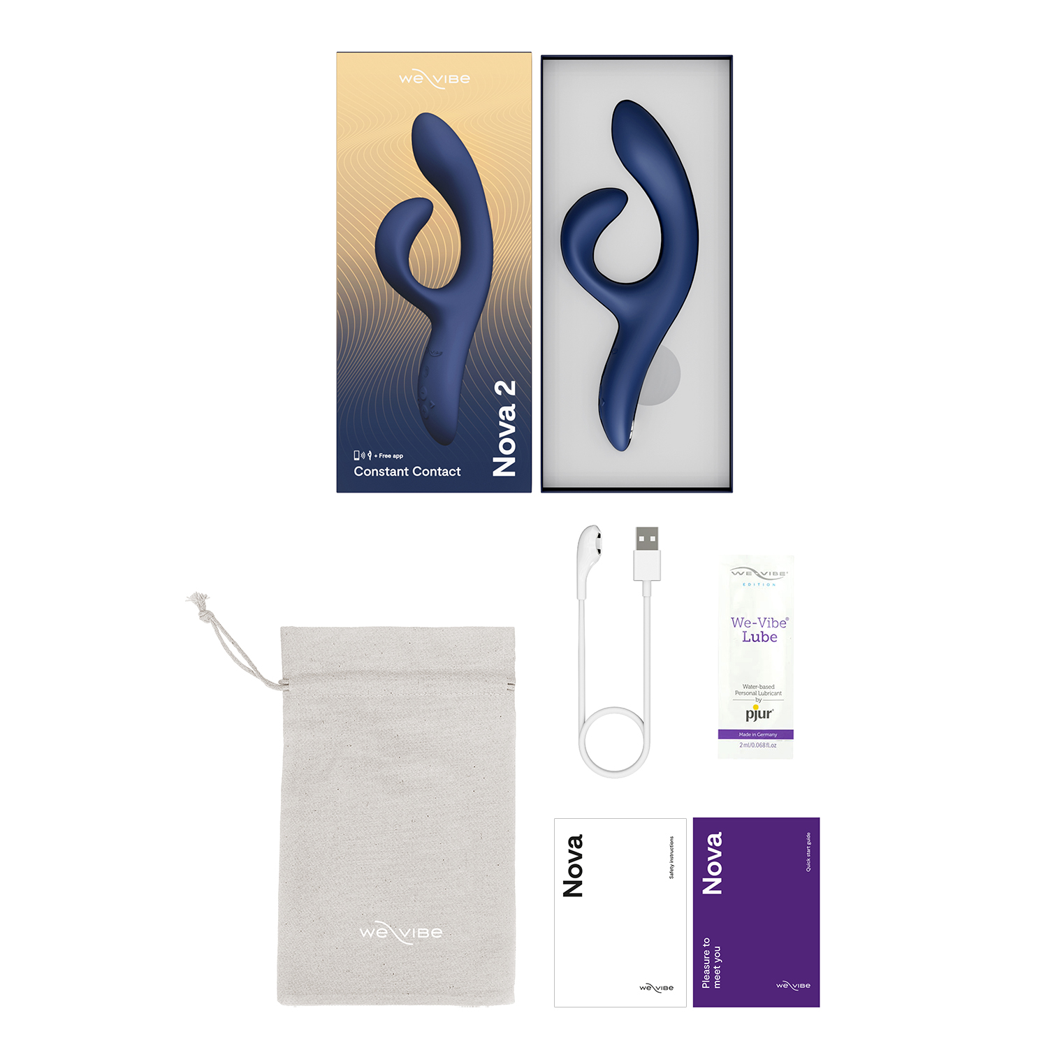 We-Vibe Nova 2 Rabbit Vibrator Sex Toy - G-Spot & Clit Stimulator App Controlled - Picture 10 of 18