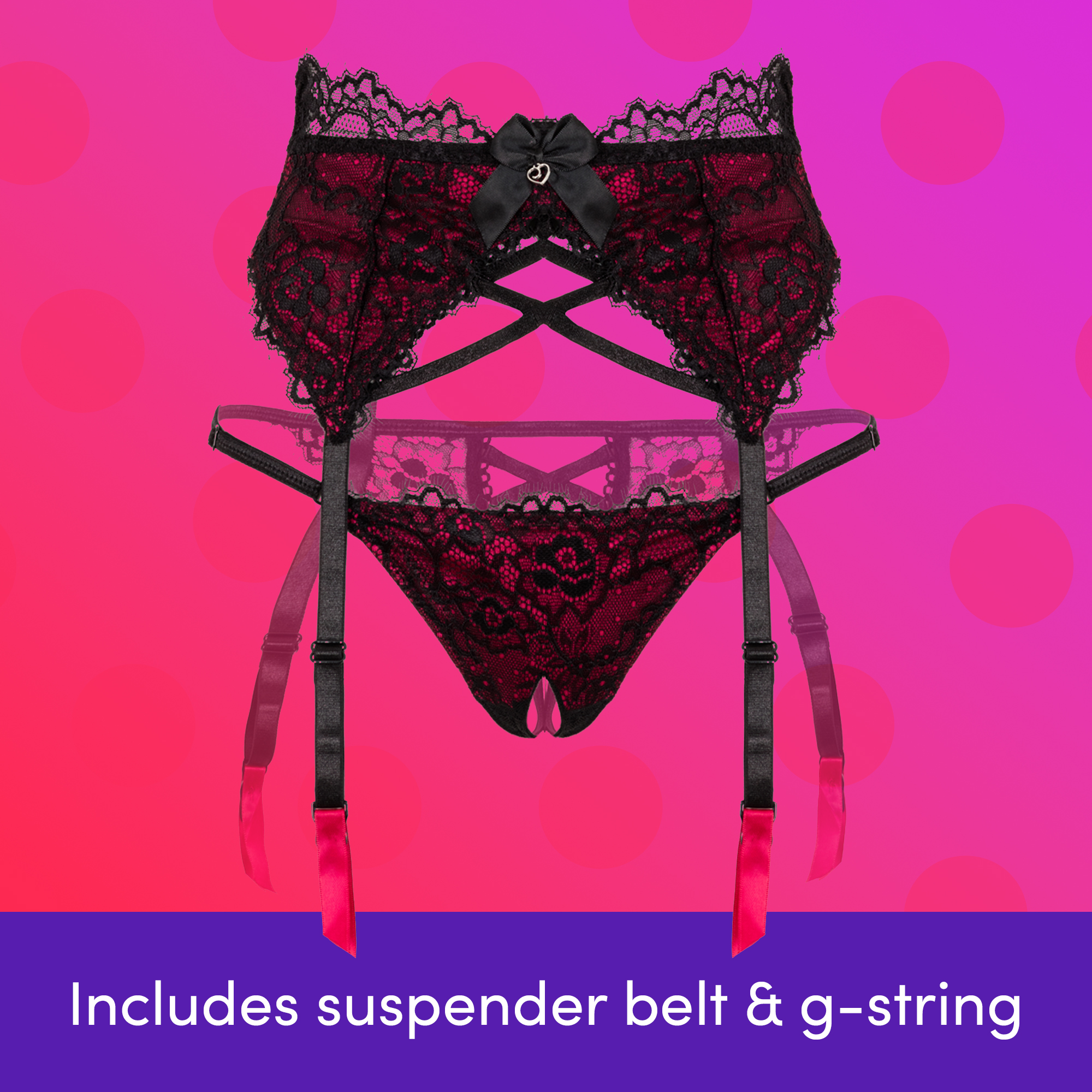 Lovehoney Sexy Lingerie Quarter Cup Bra Set - Boudoir Belle Collection - Picture 9 of 22