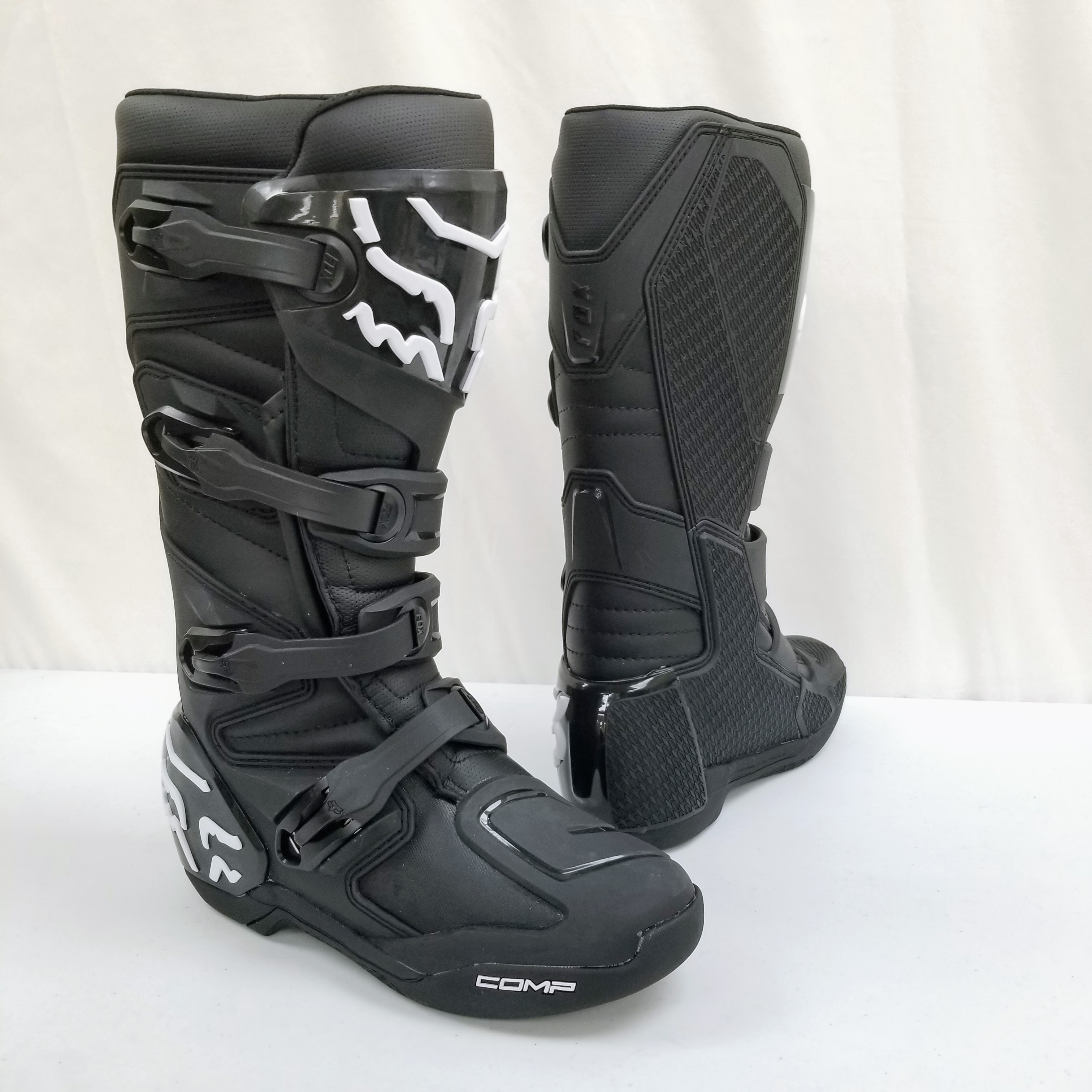 Fox Racing Youth Comp Boots Size 8, Black