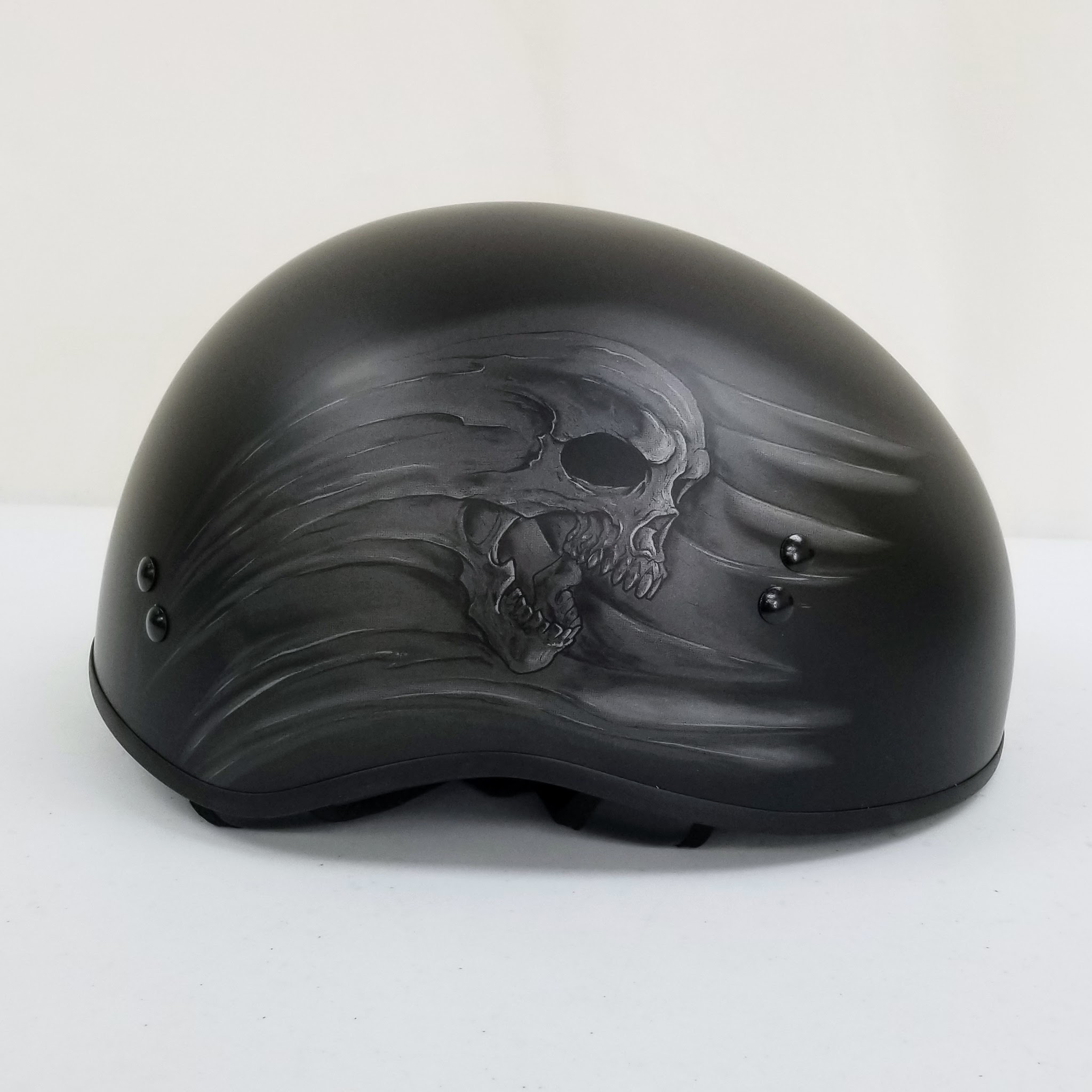 GMAX HH-65 HALF HELMET RITUAL NAKED MATTE BLACK/SILVER SM