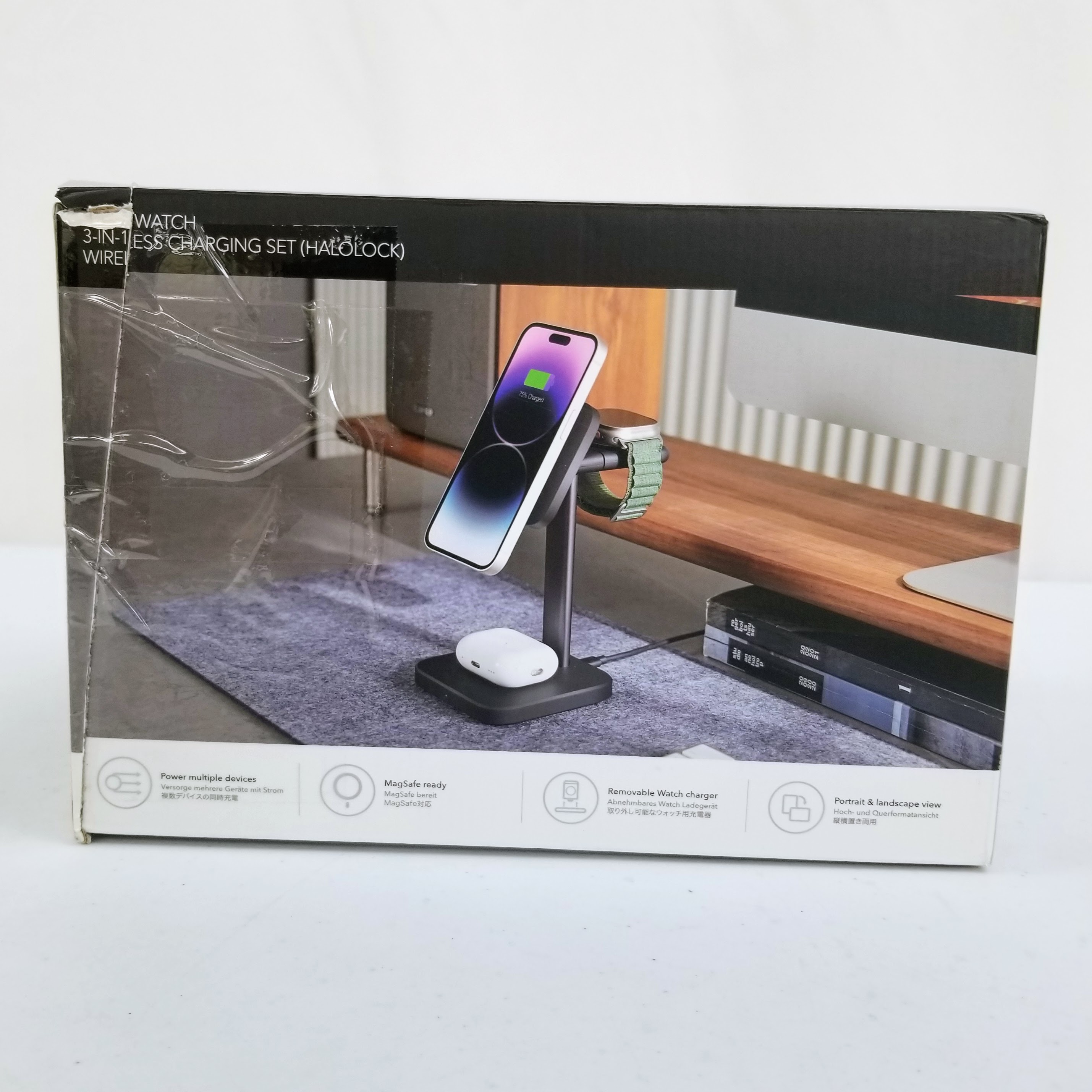 ESR 3-in-1 Watch Wireless Charging Set (HaloLock) - New Open Box