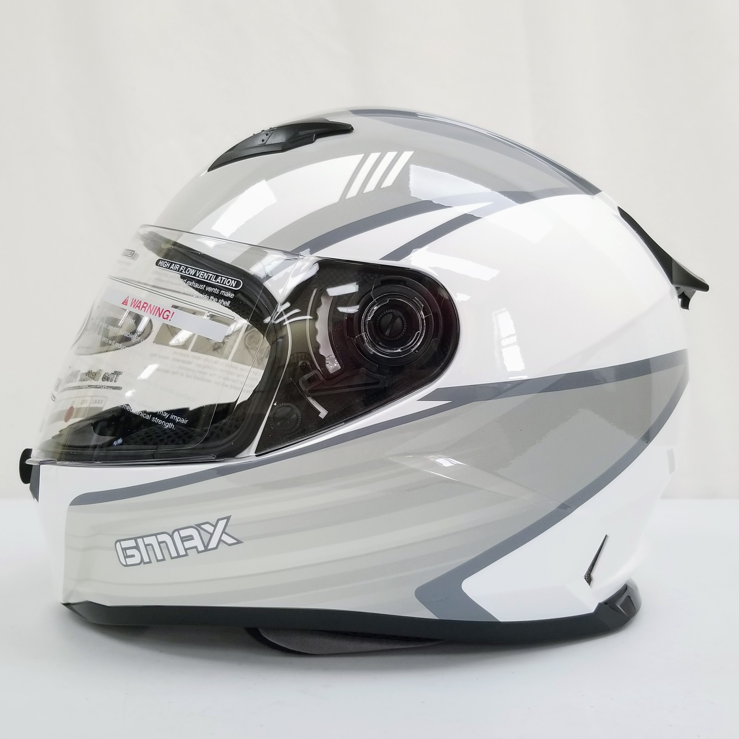 GMAX FF-49 Full-Face Street Helmet (White/Grey, X-Large)