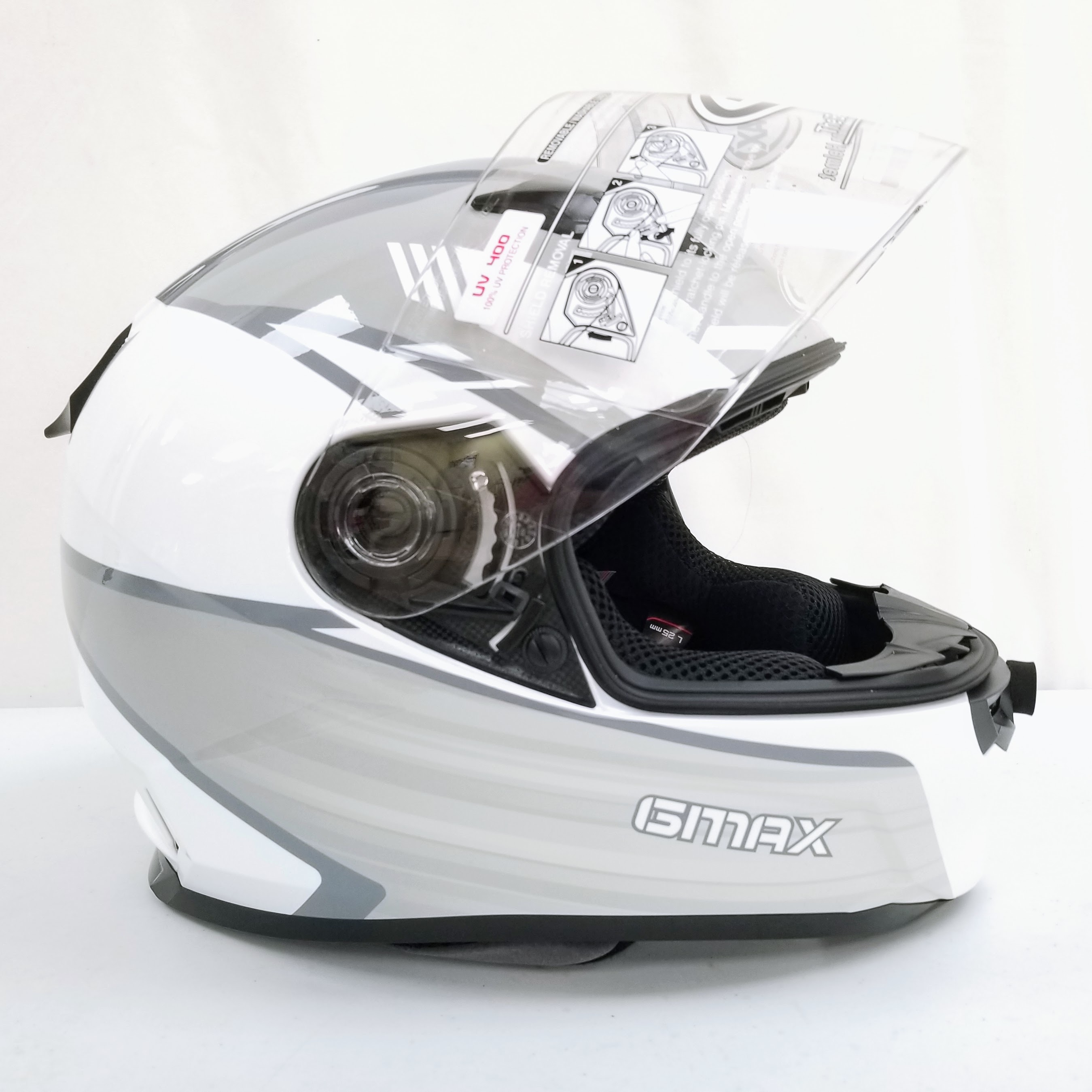 GMAX FF-49 Full-Face Street Helmet (White/Grey, X-Large)