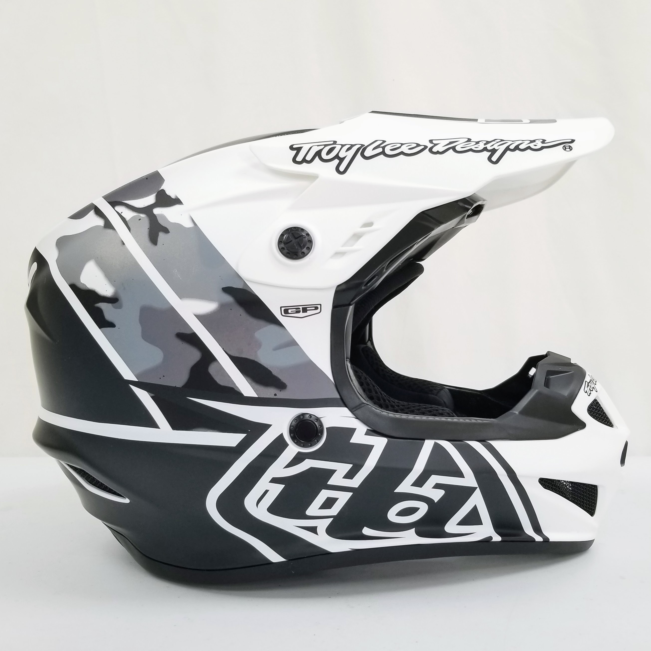 Troy Lee Designs GP Nova Camo Youth Helmet MEDIUM Black, White, Crey