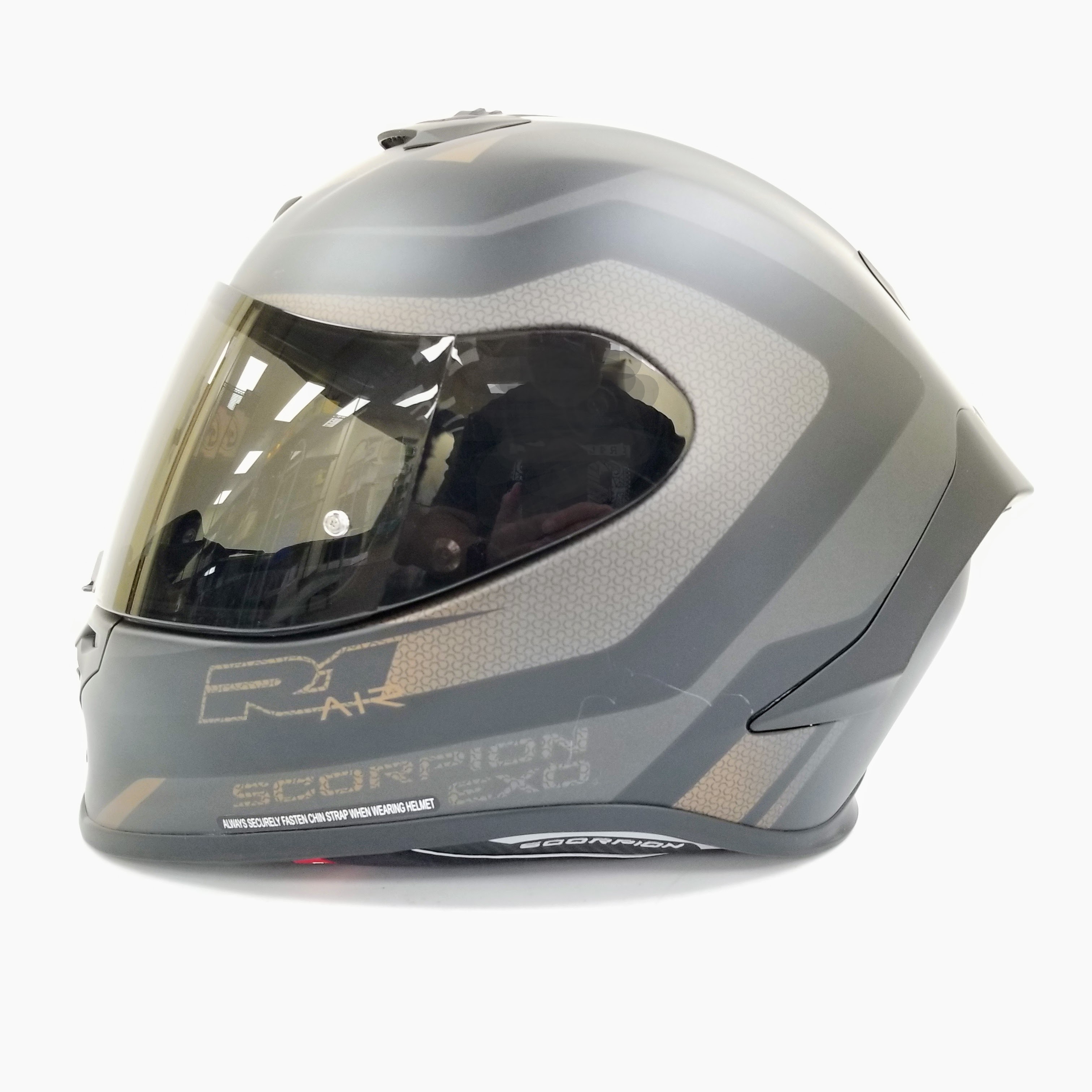 Scorpion EXO-R1 Air Full Face Helmet Hive (Gold/Black, Medium)