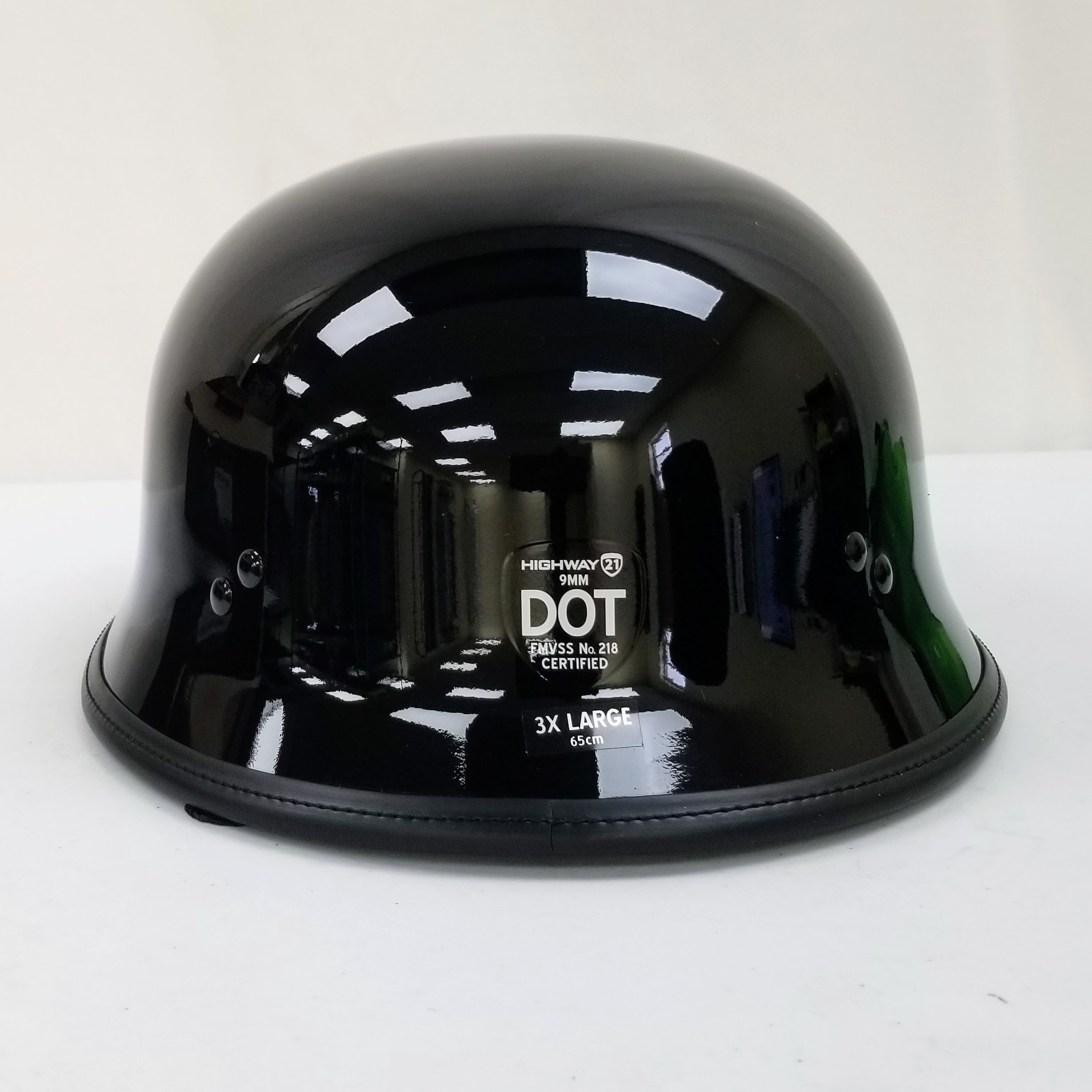 9MM GERMAN BEANIE HELMET GLOSS BLACK 3X