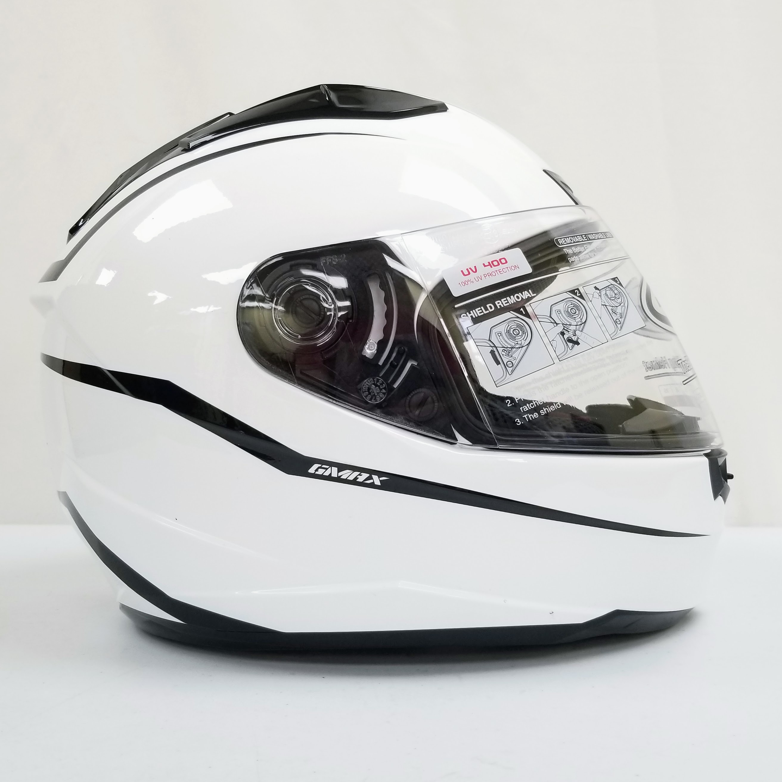 GMAX FF-88 Full-Face Street Helmet (White/Black, XX-Large)