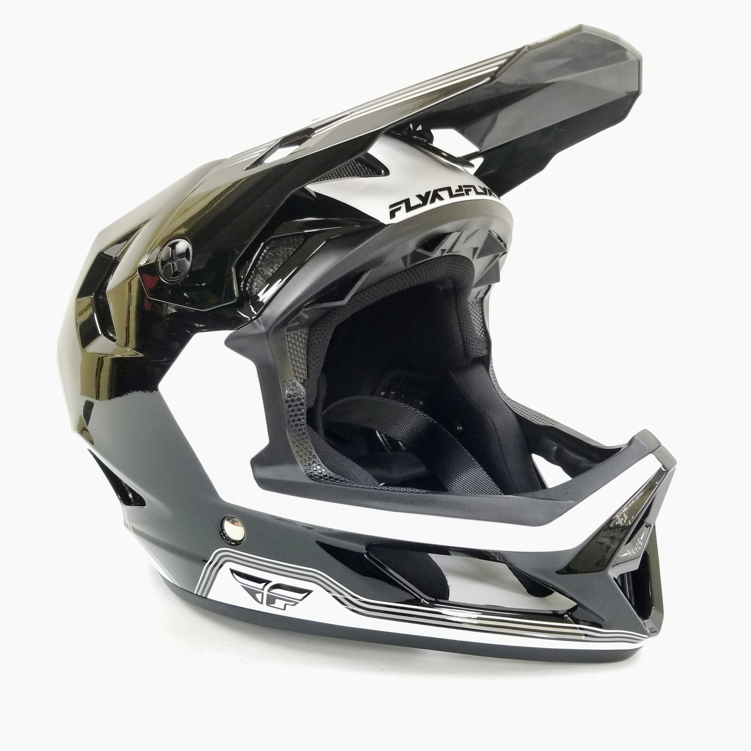 Fly Racing Rayce MTB/BMX Bicycle Helmet (Black/White, Medium)