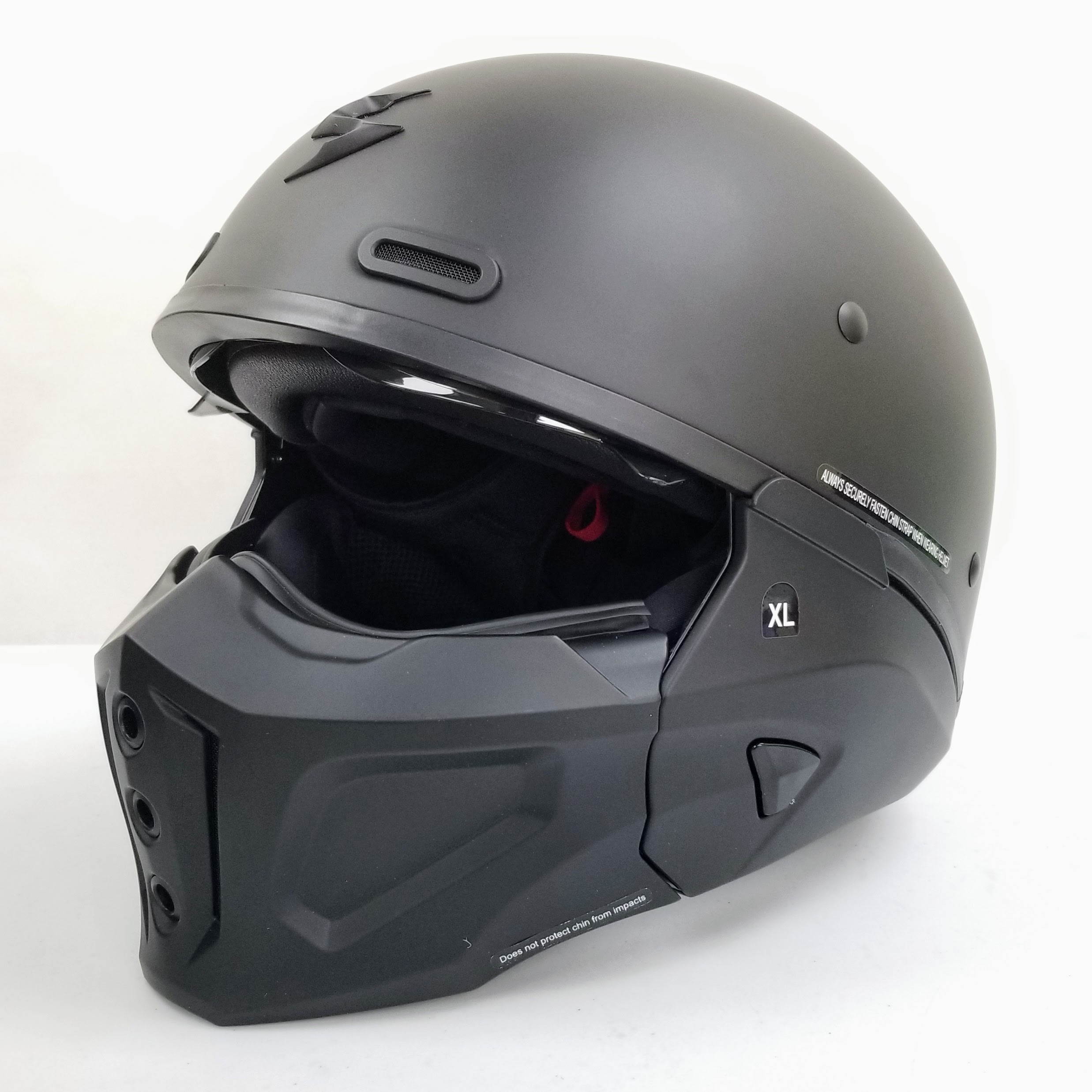 ScorpionEXO Covert X Open Face Half Shell 3/4 Helmet (Matte Black, X-Large)