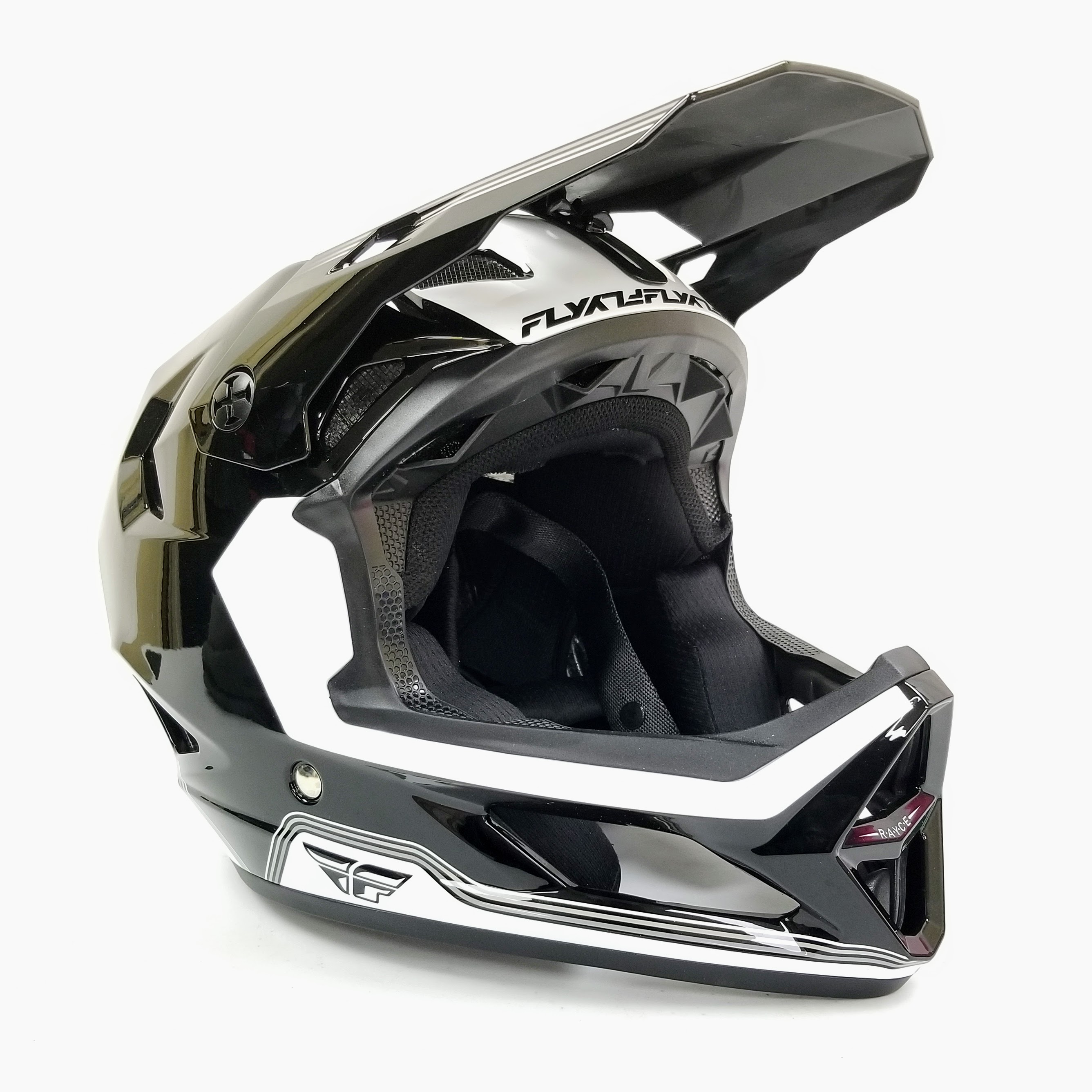 Fly Racing Rayce MTB/BMX Bicycle Helmet (Black/White, X-Small)
