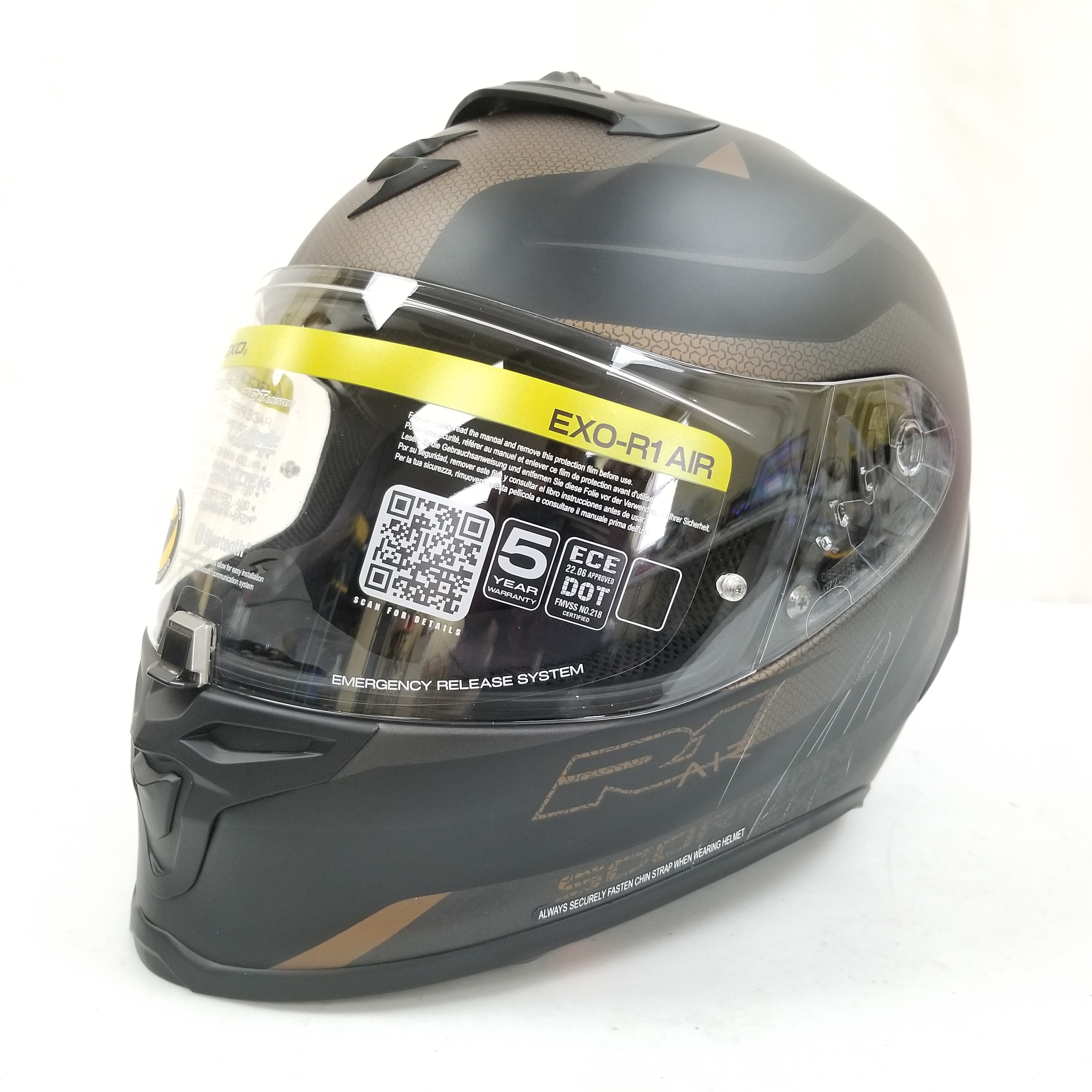 Scorpion EXO-R1 Air Full Face Helmet Hive (Gold/Black, Small)