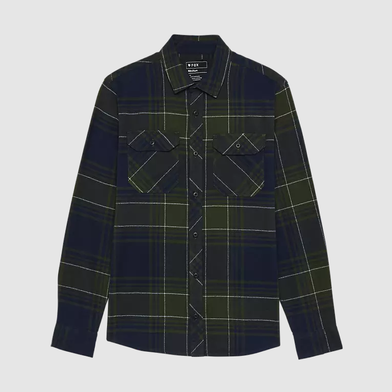 Fox Racing Traildust Flannel Shirt Size Medium, Midnight Blue