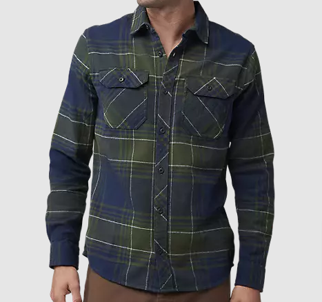 Fox Racing Traildust Flannel Shirt Size Medium, Midnight Blue