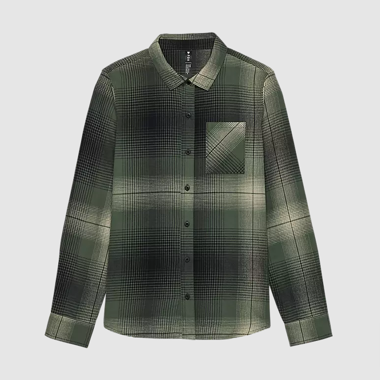 Fox Racing Womens Traildust Flannel Shirt Size Small, Heather Green