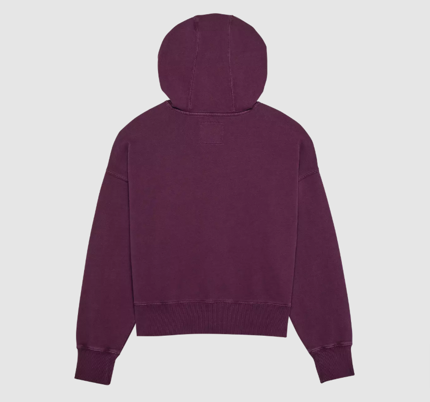 Fox Racing Womens Wordmark Small Oversized Pullover Hoodie, Sangria
