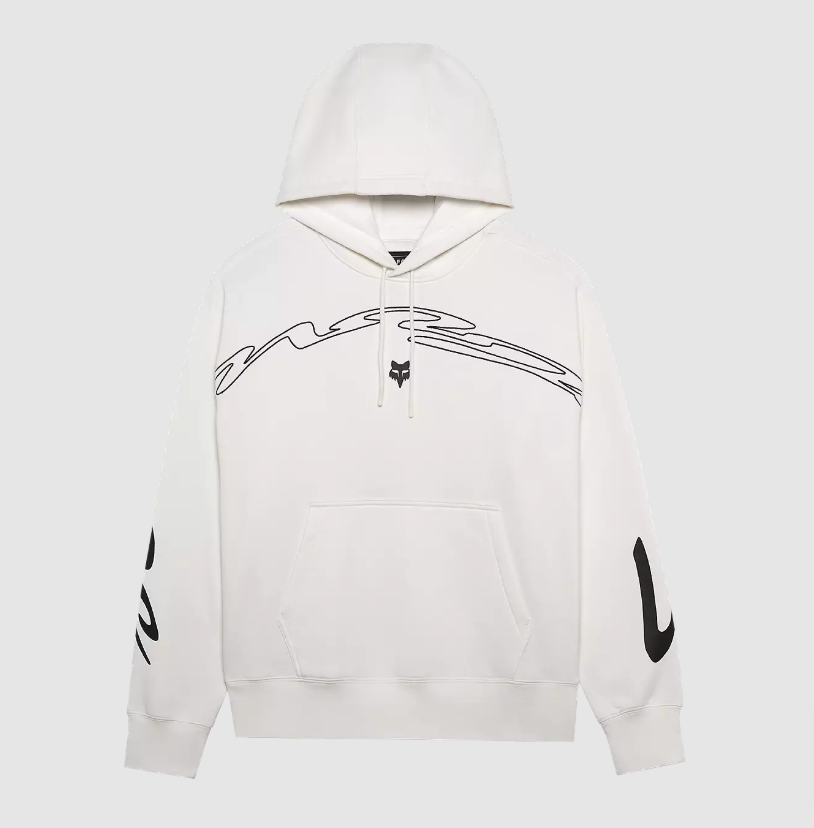 Fox Racing Energy Face Medium Oversized Pullover Hoodie, White