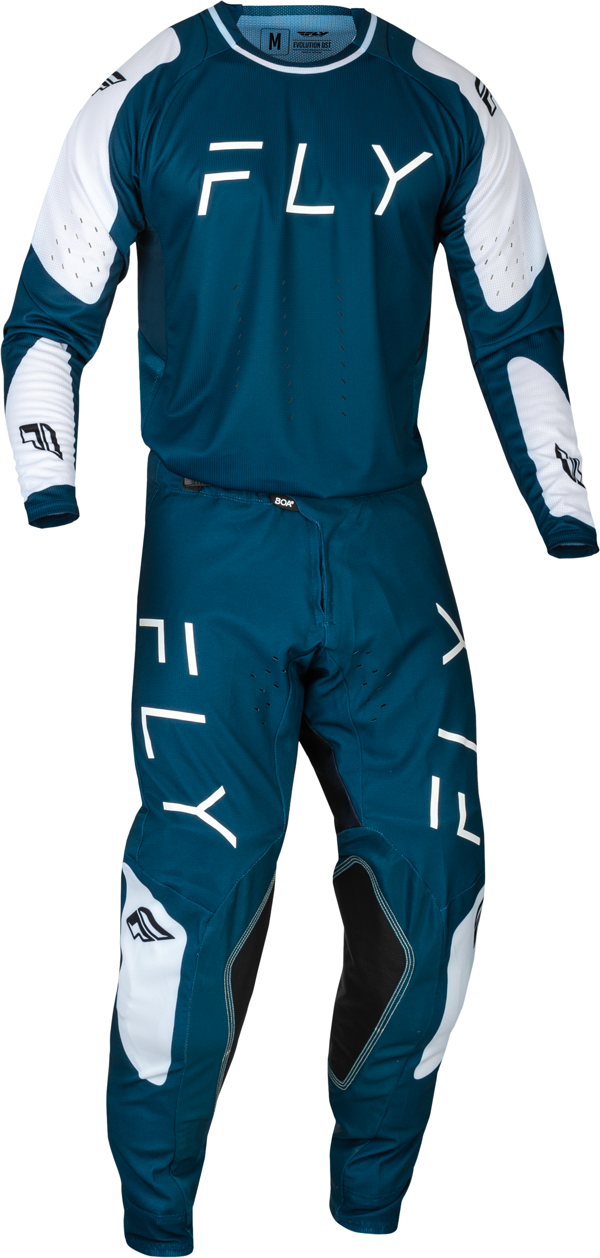 Fly Racing Evo DST Navy/White Jersey + Pant Gear Set - For Dirt Bike, MTB, BMX