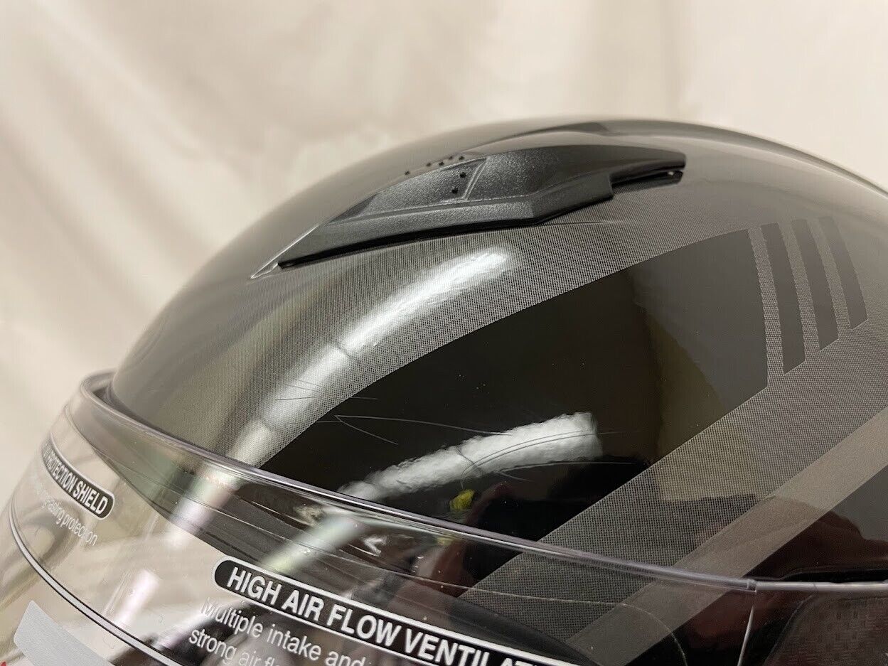 GMAX FF-49 Full-Face Street Helmet (Black/Grey, Large)