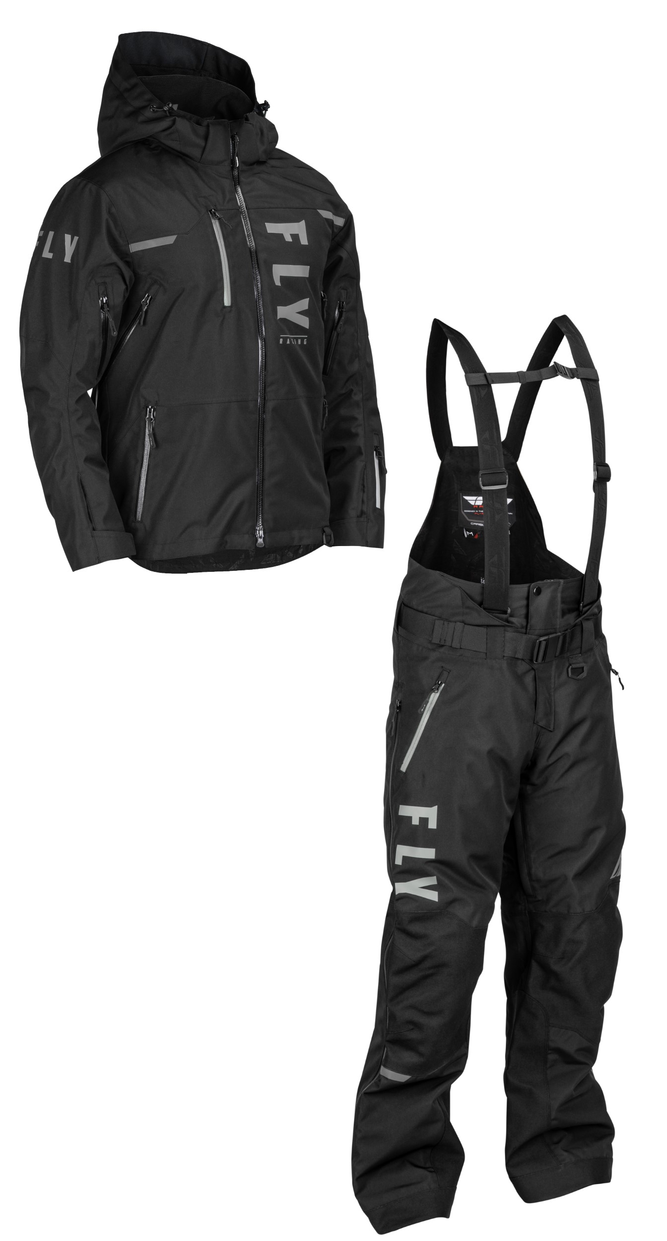 Fly Racing Carbon Snowmobile Jacket and Bib Combo
