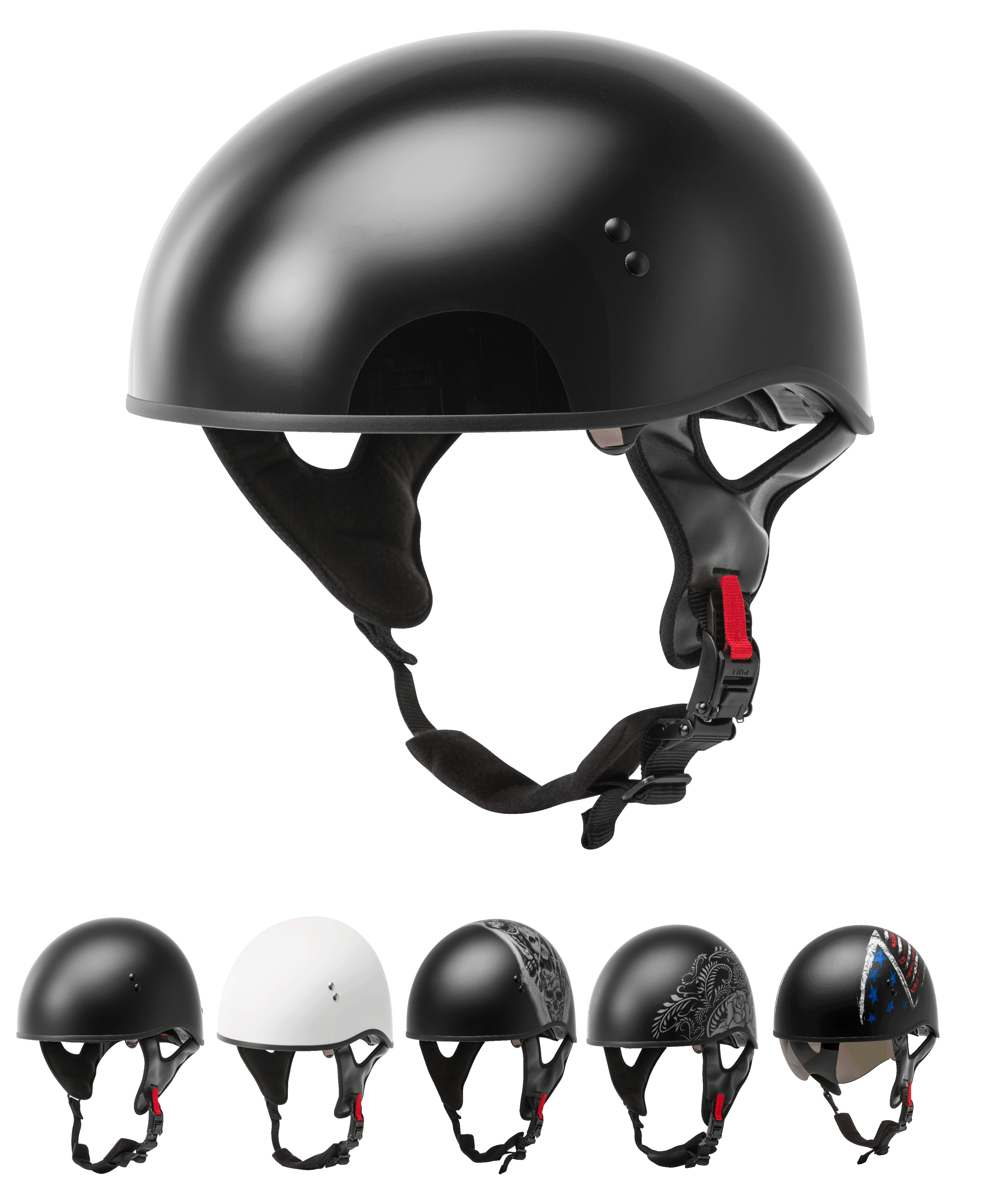GMAX HH-65 Naked Motorcycle Street Half Helmet