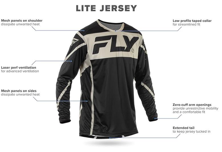 Fly Racing Men's Lite MX ATV Off-Road Riding Jersey - Picture 16 of 22