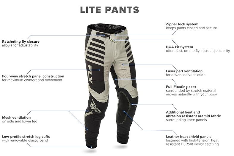 Fly Racing Lite Motocross & Mountain Bike Pants - Protective Pants for Dirt