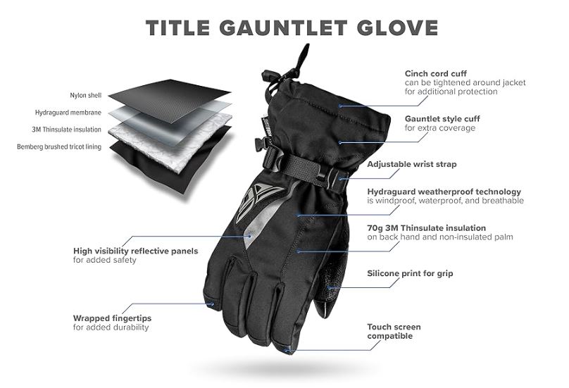 Fly Racing Title Gauntlet Winter & Cold Weather Gloves -  Windproof,