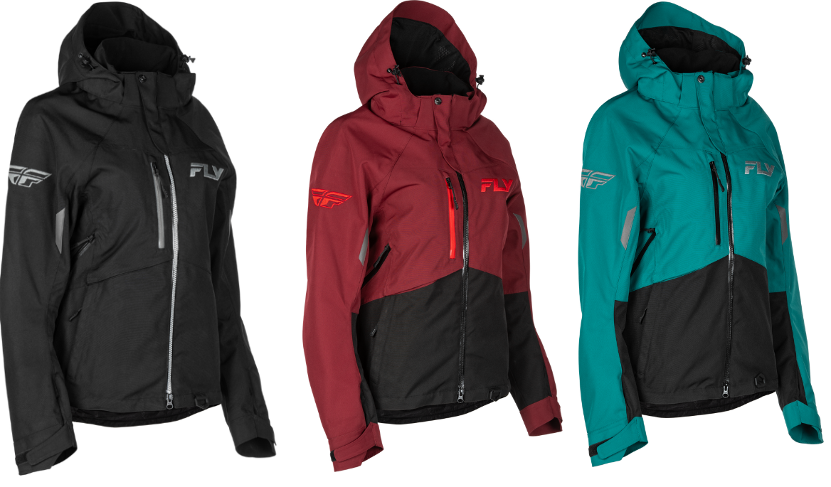 Fly Racing Women’s Carbon Snow Jacket – Waterproof Shell Snowmobile Coat