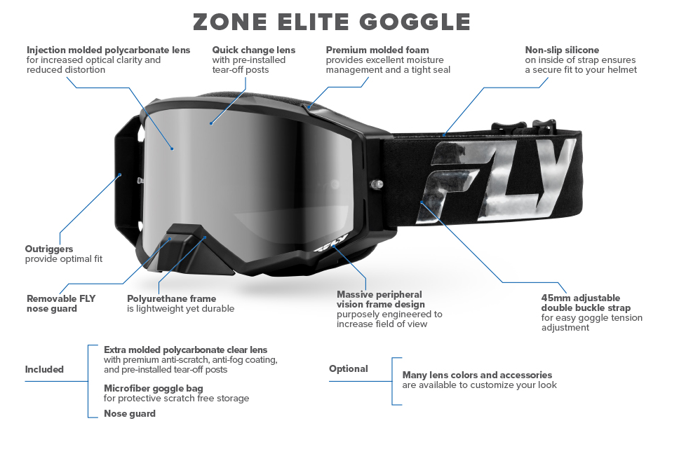 Fly Racing Zone Elite Off-Road MX Riding Goggle