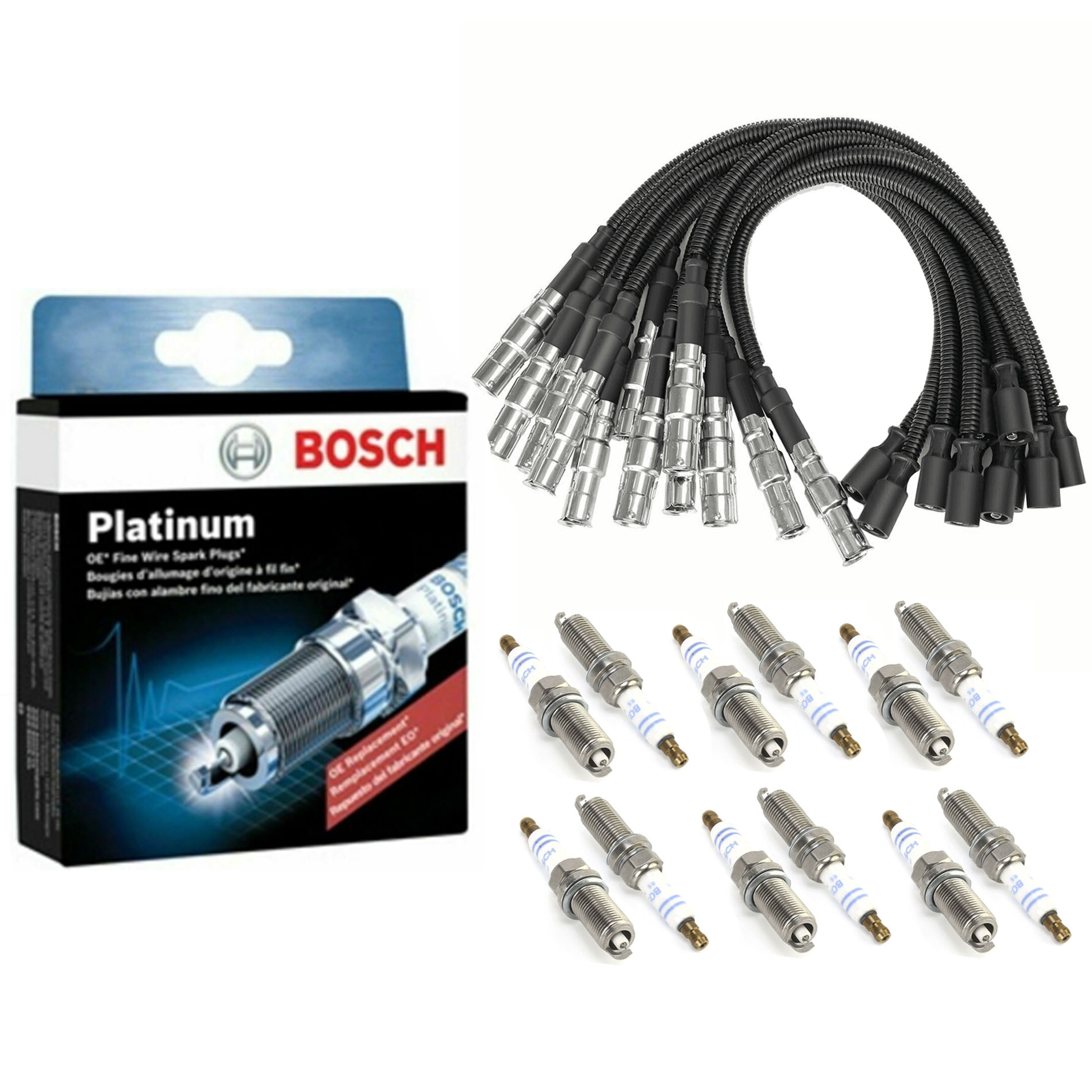 thumbnail image 2 of 12x Bosch Platinum Spark Plugs For Mercedes W163 ML320 ML350 – M112 Engine, 3.2L/3.7L 2 of 4