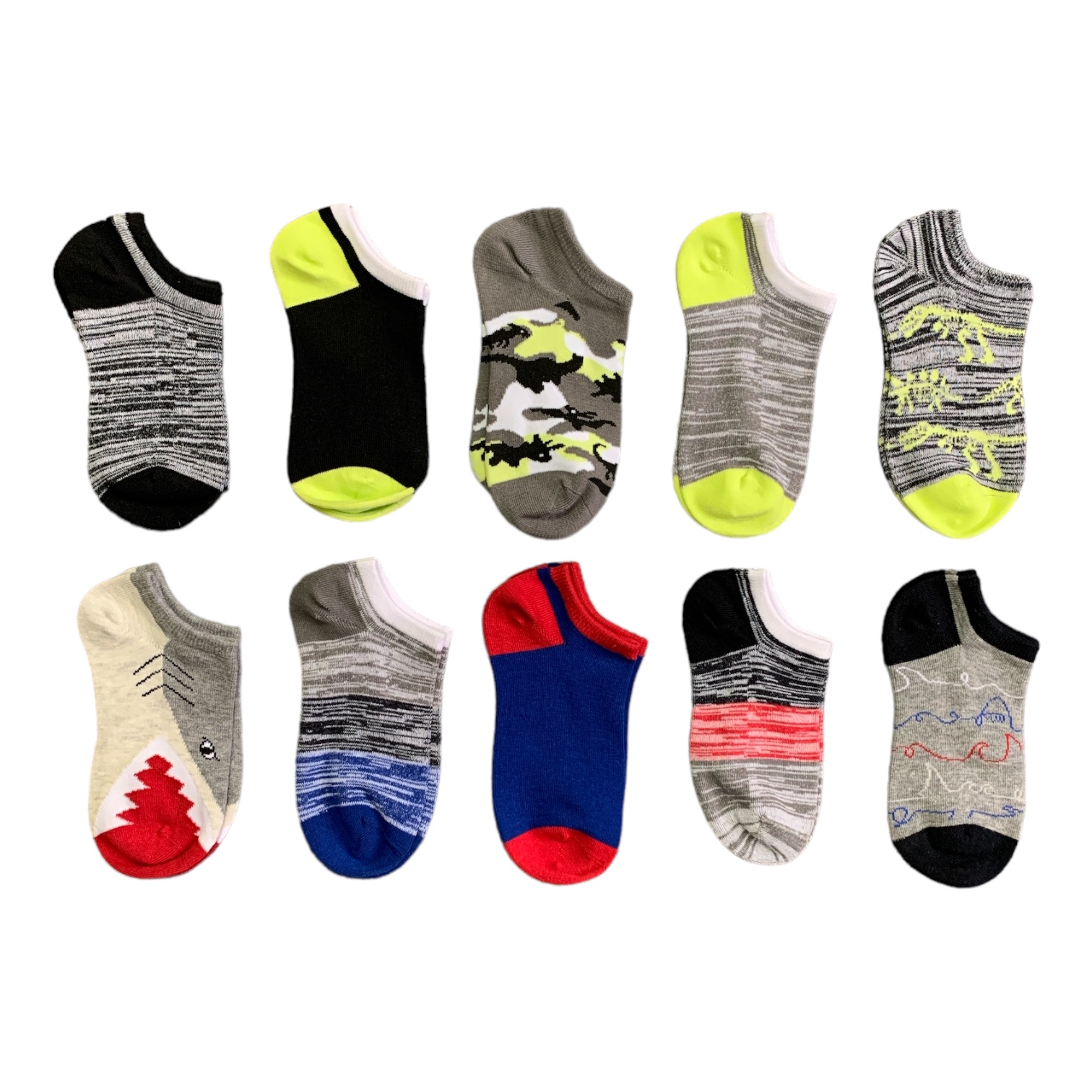 Member's Mark Boy's 10-Pack Ultra Lite Smooth Toe Seam No Show Socks - Picture 5 of 8