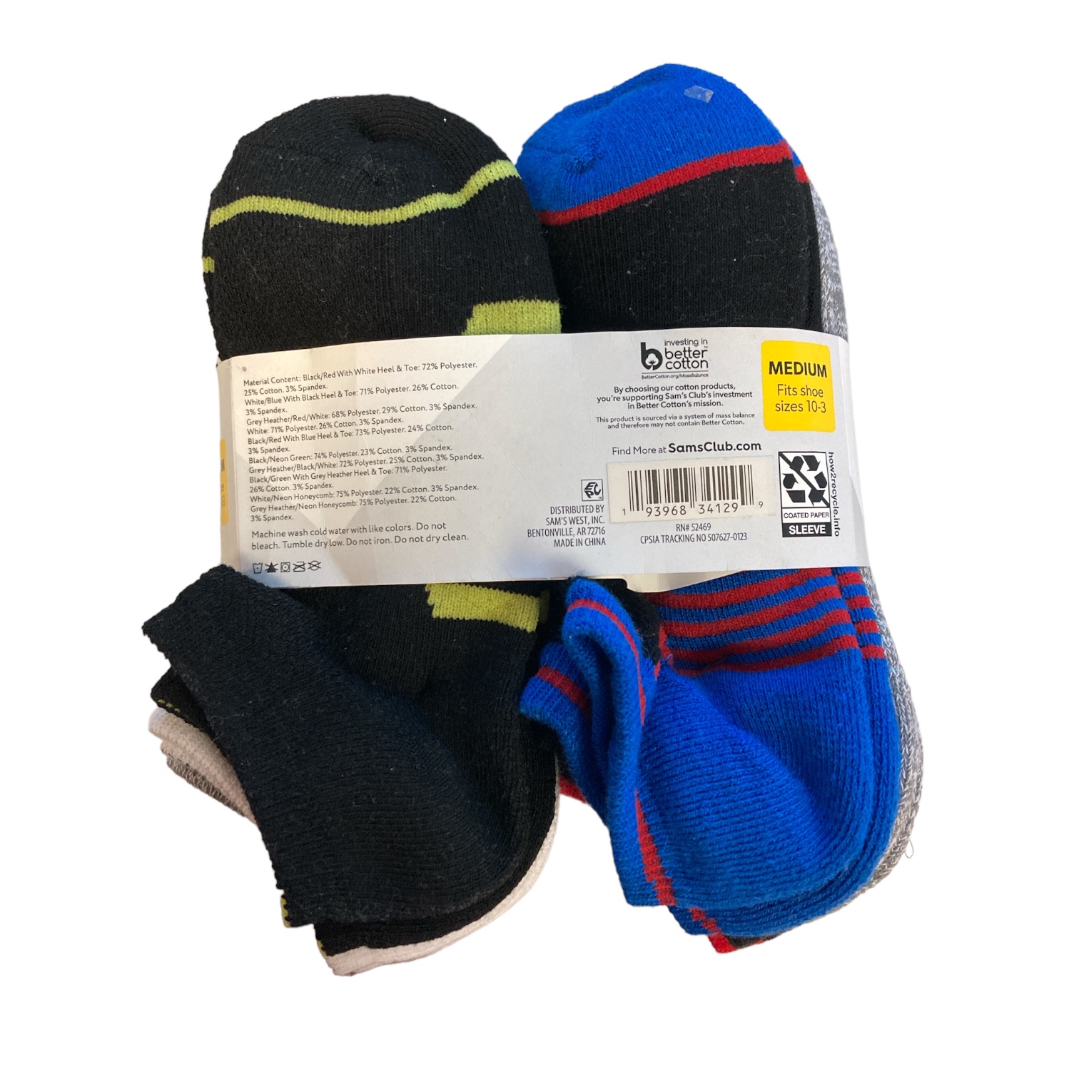 Member's Mark Boy's 10-Pack Ultra Lite Smooth Toe Seam No Show Socks - Picture 7 of 8