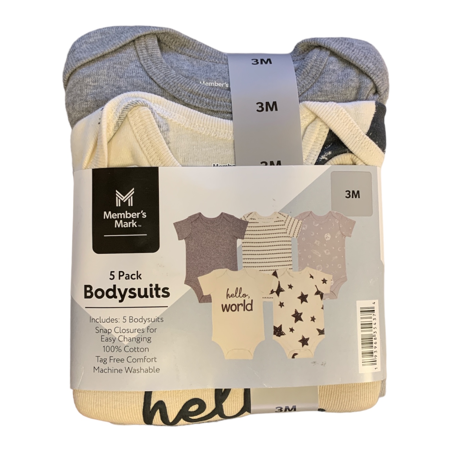 Member's Mark Snap Closure Tag-less Short Sleeve Baby 5 Pack Bodysuits - Picture 8 of 17