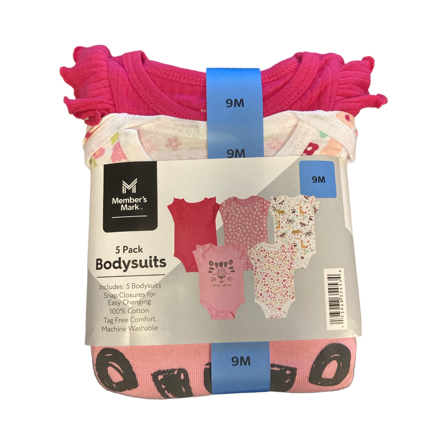 Member's Mark Snap Closure Tag-less Short Sleeve Baby 5 Pack Bodysuits - Picture 10 of 17