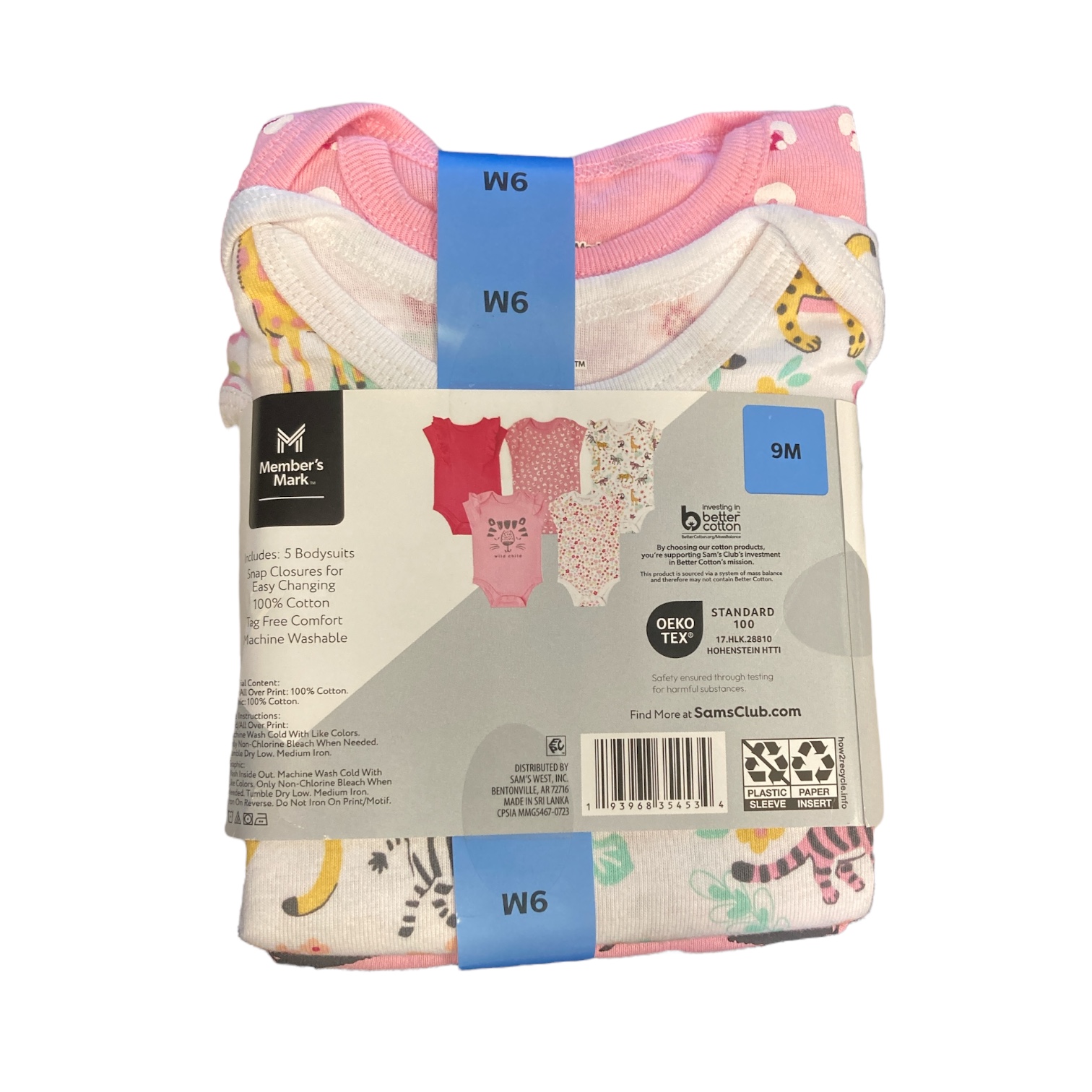 Member's Mark Snap Closure Tag-less Short Sleeve Baby 5 Pack Bodysuits - Picture 11 of 17