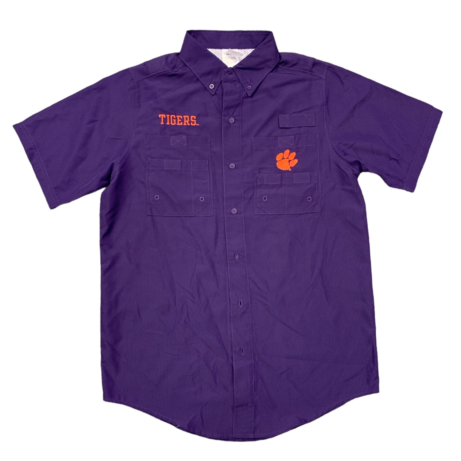 Pro Edge Men’s Short Sleeve Classic Button-Down Chest Pocket Logo NCAA Shirt