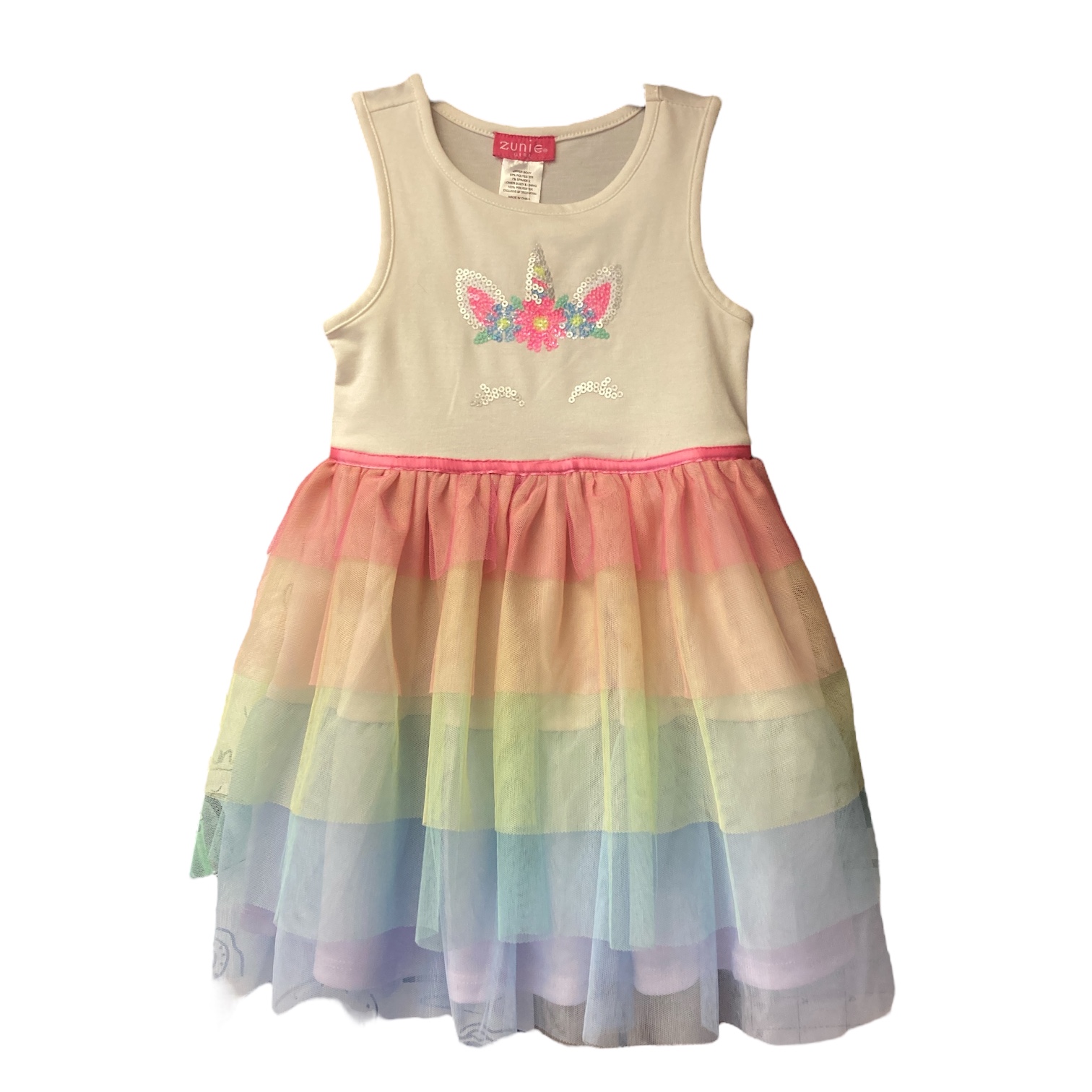 Zunie Girl Trendy Comfortable Stretch Lightweight Mesh Skirt Tutu Dress - Picture 5 of 5