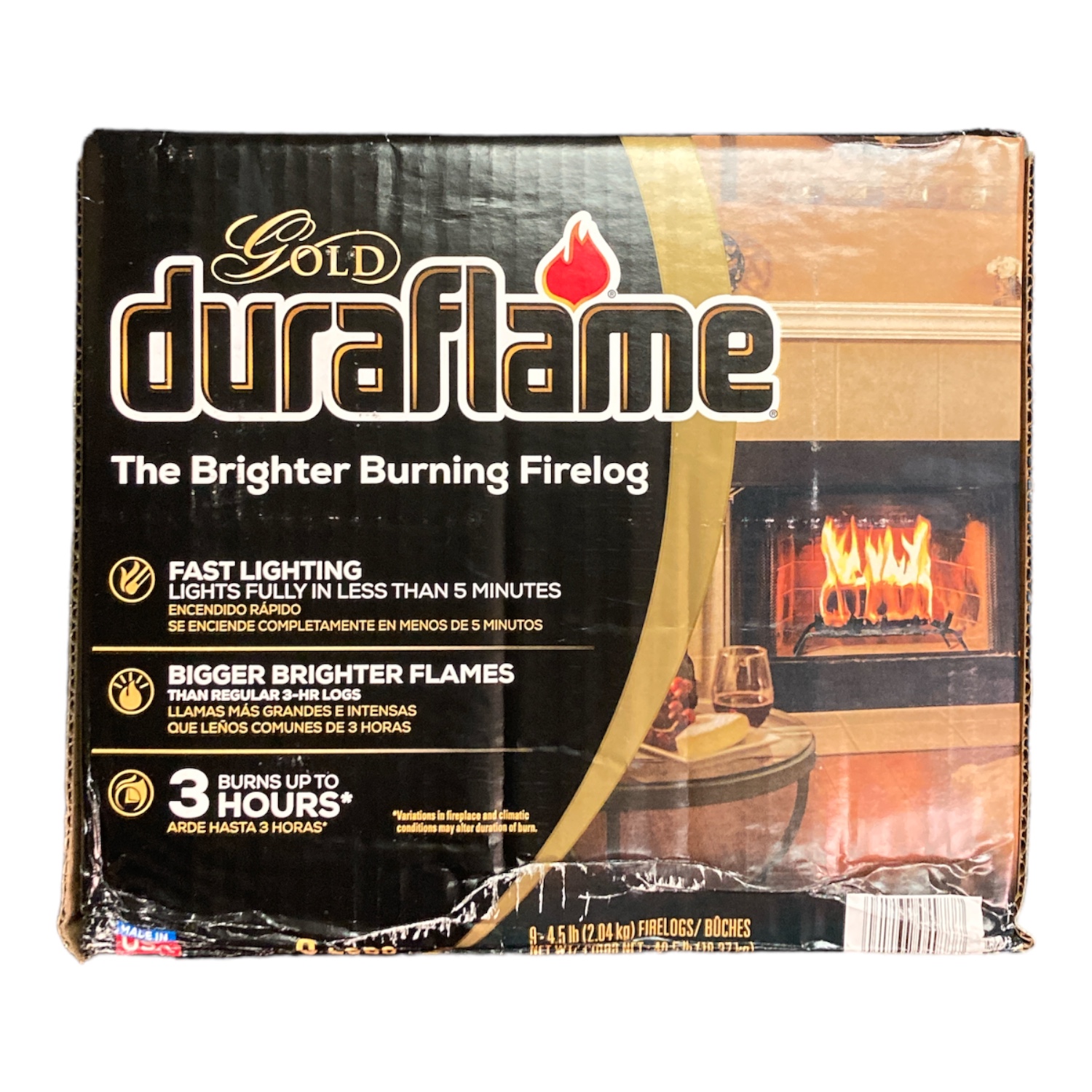 Duraflame Gold Ultra-Premium 45 фунта Дрова для камина упаковка из 9 штук горят 3 часа 11990₽