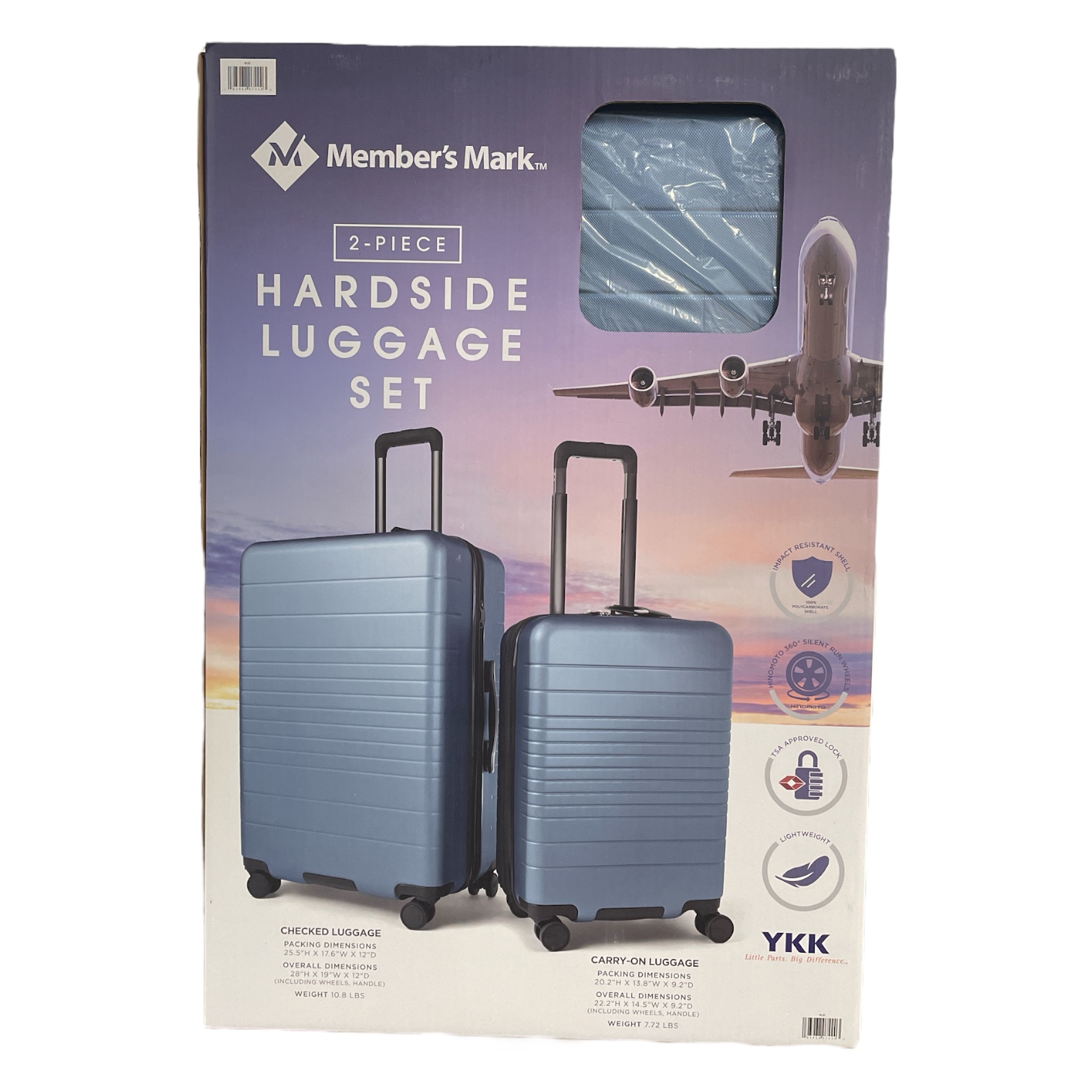 Checked Luggage Carry Member's Mark 2 Piece Hardside Luggage