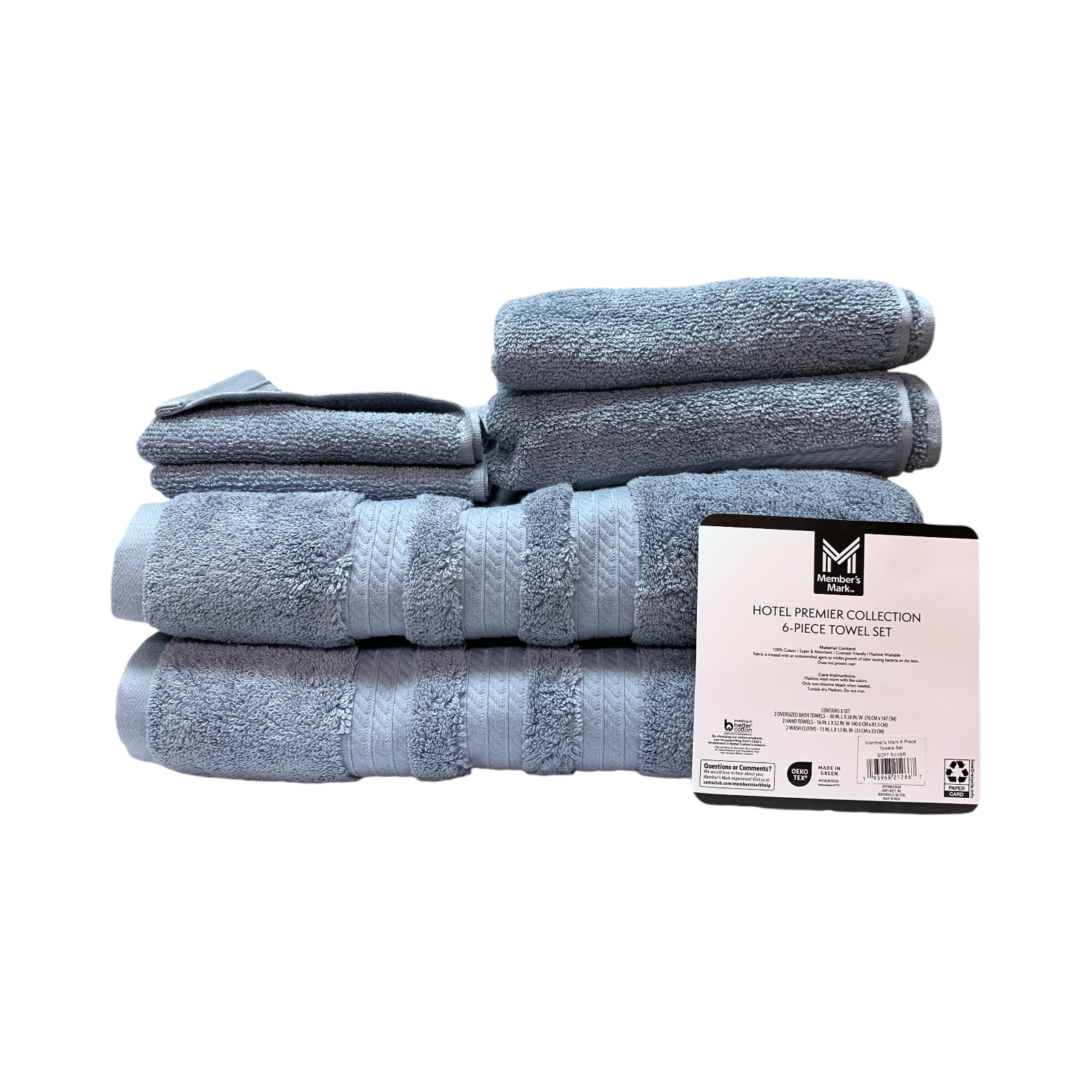 Member's Mark Hotel Premier Collection 6-Piece Cotton Bathroom Towel Set - Picture 9 of 14