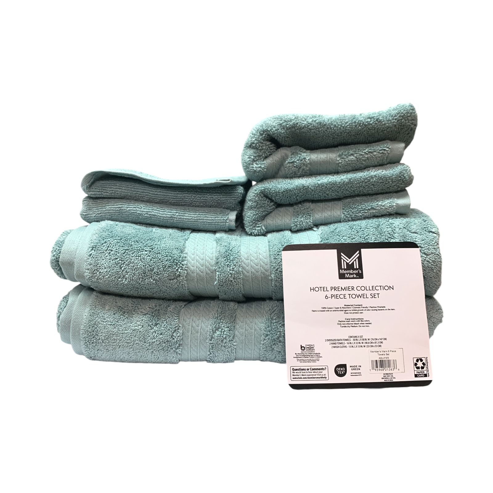 Member's Mark Hotel Premier Collection 6-Piece Cotton Bathroom Towel Set - Picture 7 of 14